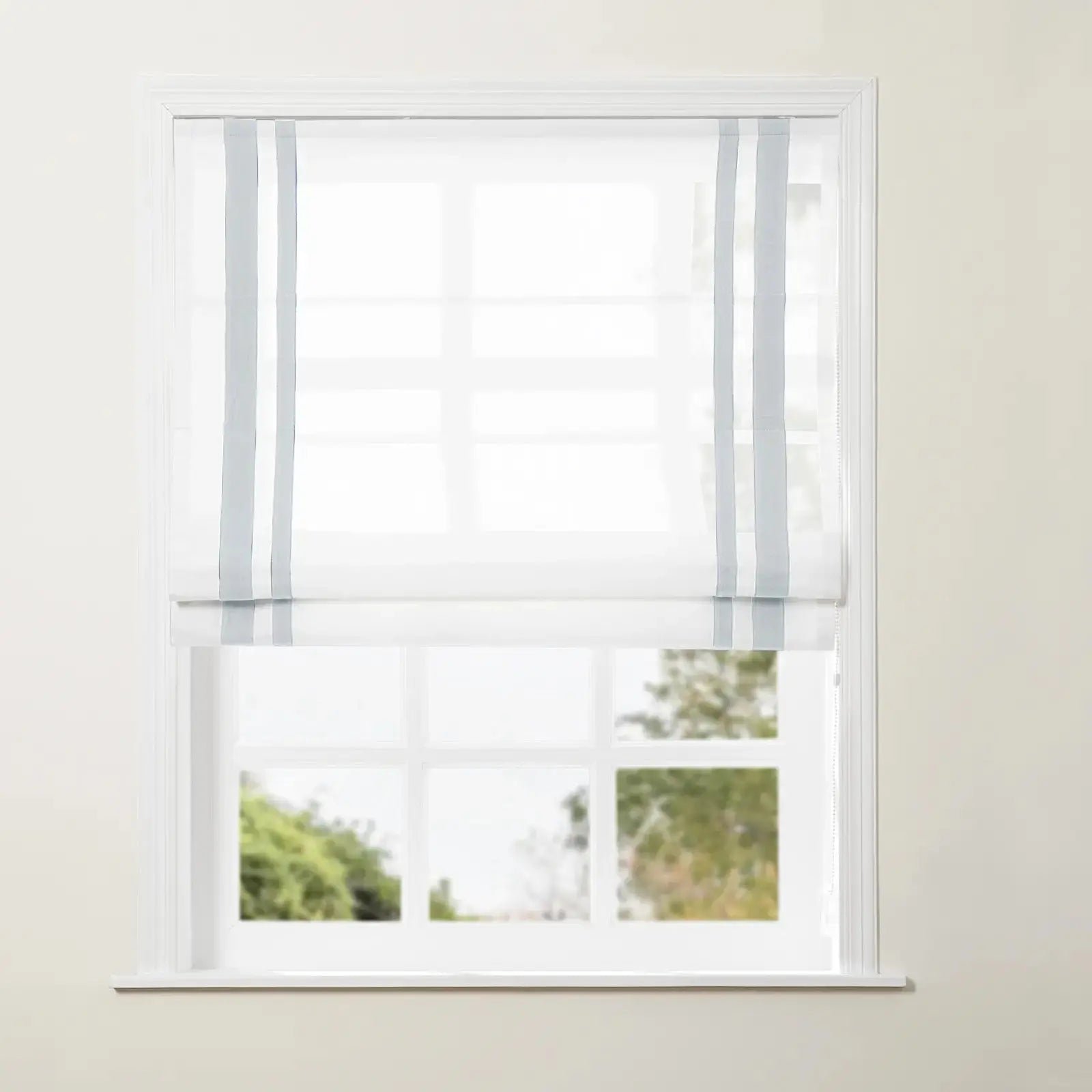 Tyrone Roman Shade with Border Cord Lift -TWOPAGES