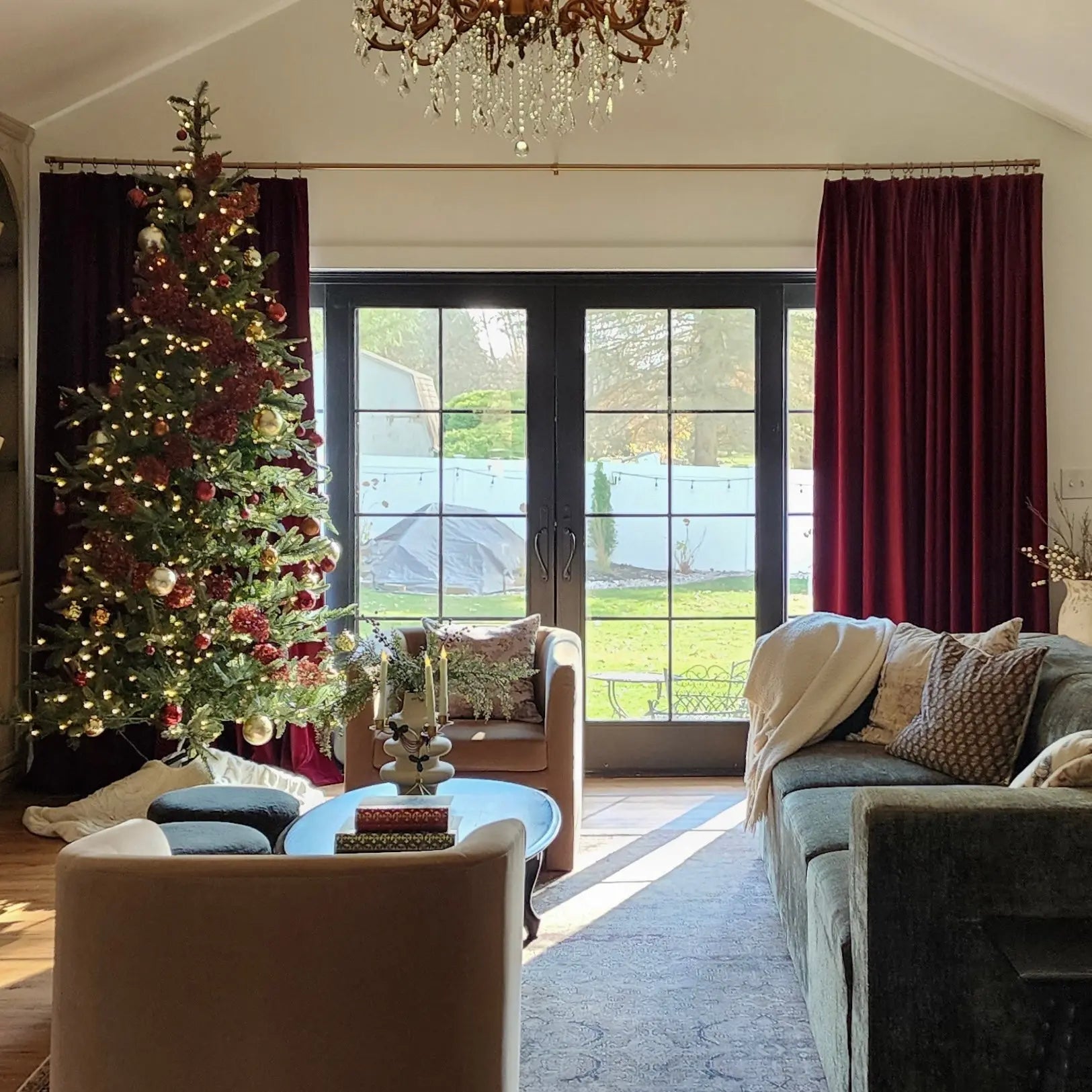 Premium velvet pleated drapery for elegant insulated interiors