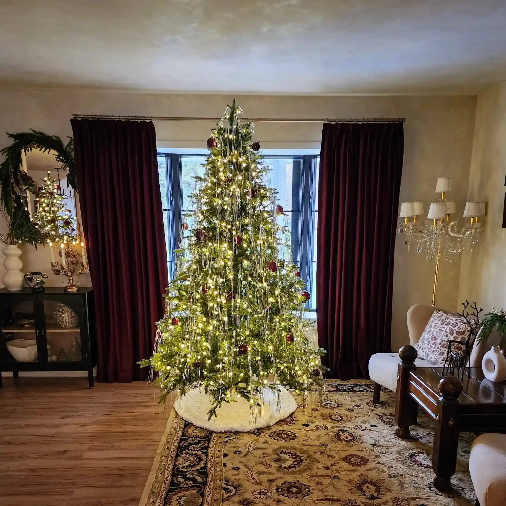 Premium velvet pleated drapery for elegant insulated interiors