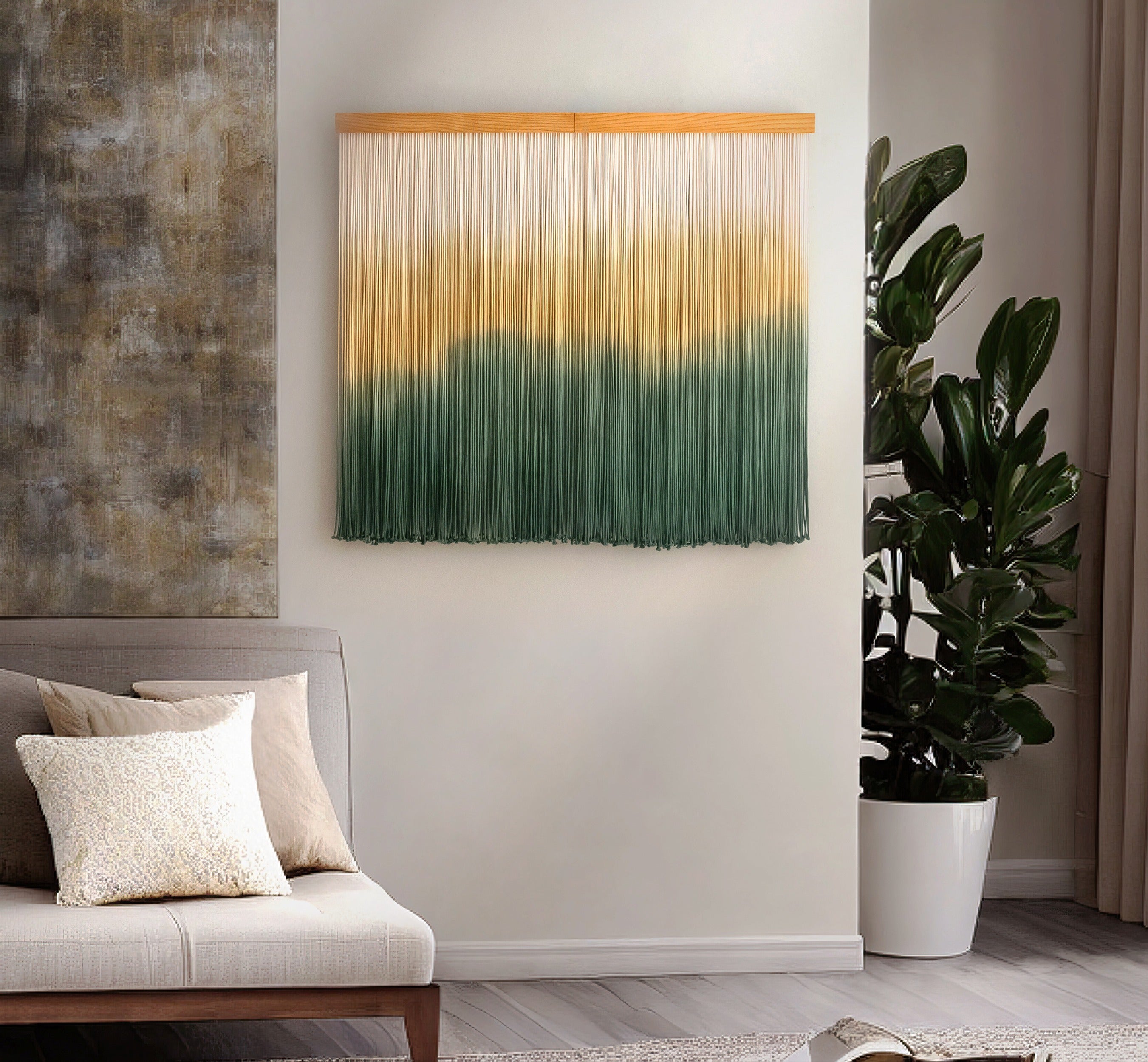 Forest Sunset Macrame Wall Hanging Rustic Boho Decor U23