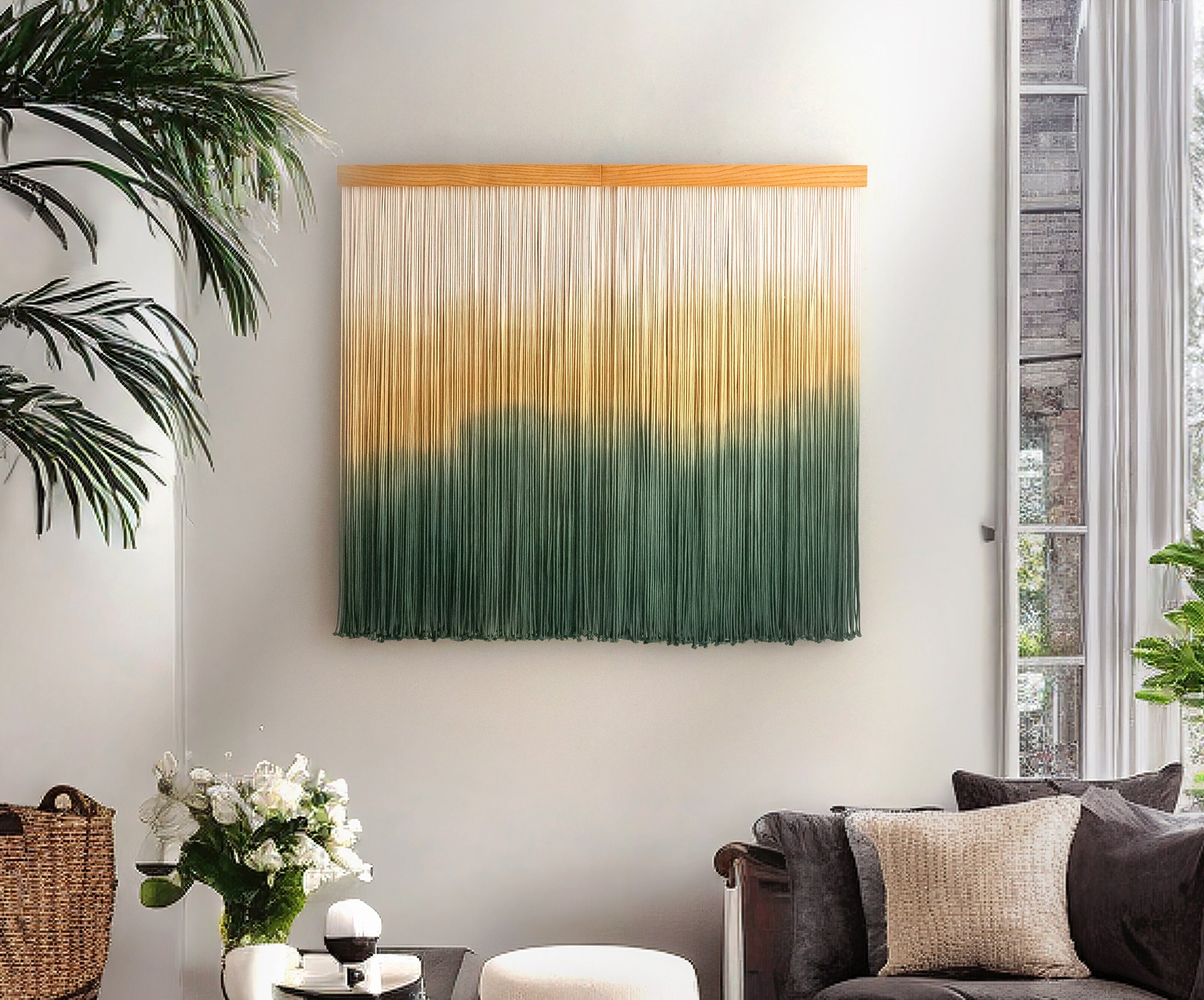 Forest Sunset Macrame Wall Hanging Rustic Boho Decor U23