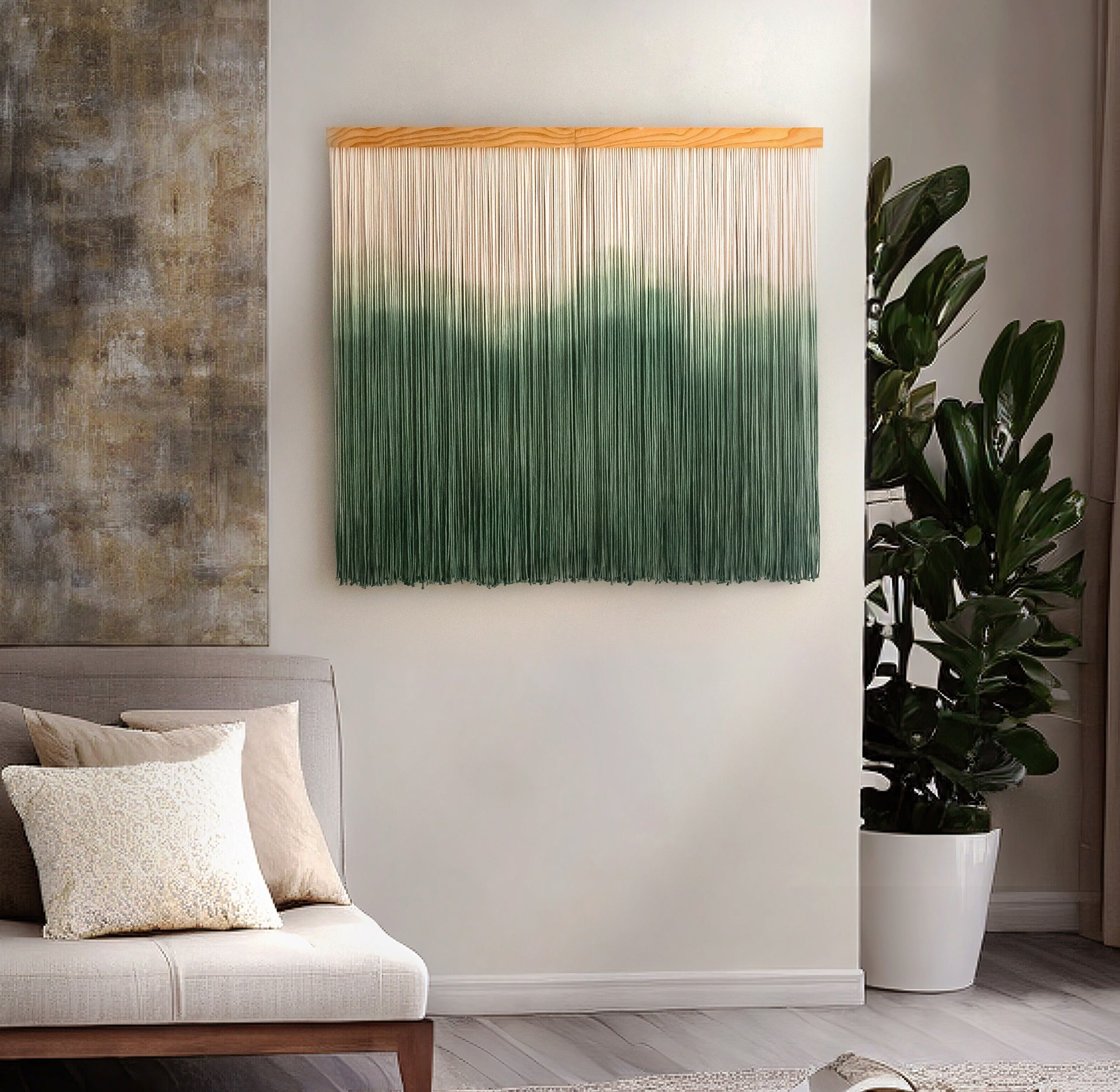 Forest Macrame Wall Hanging Rustic Boho Decor U24