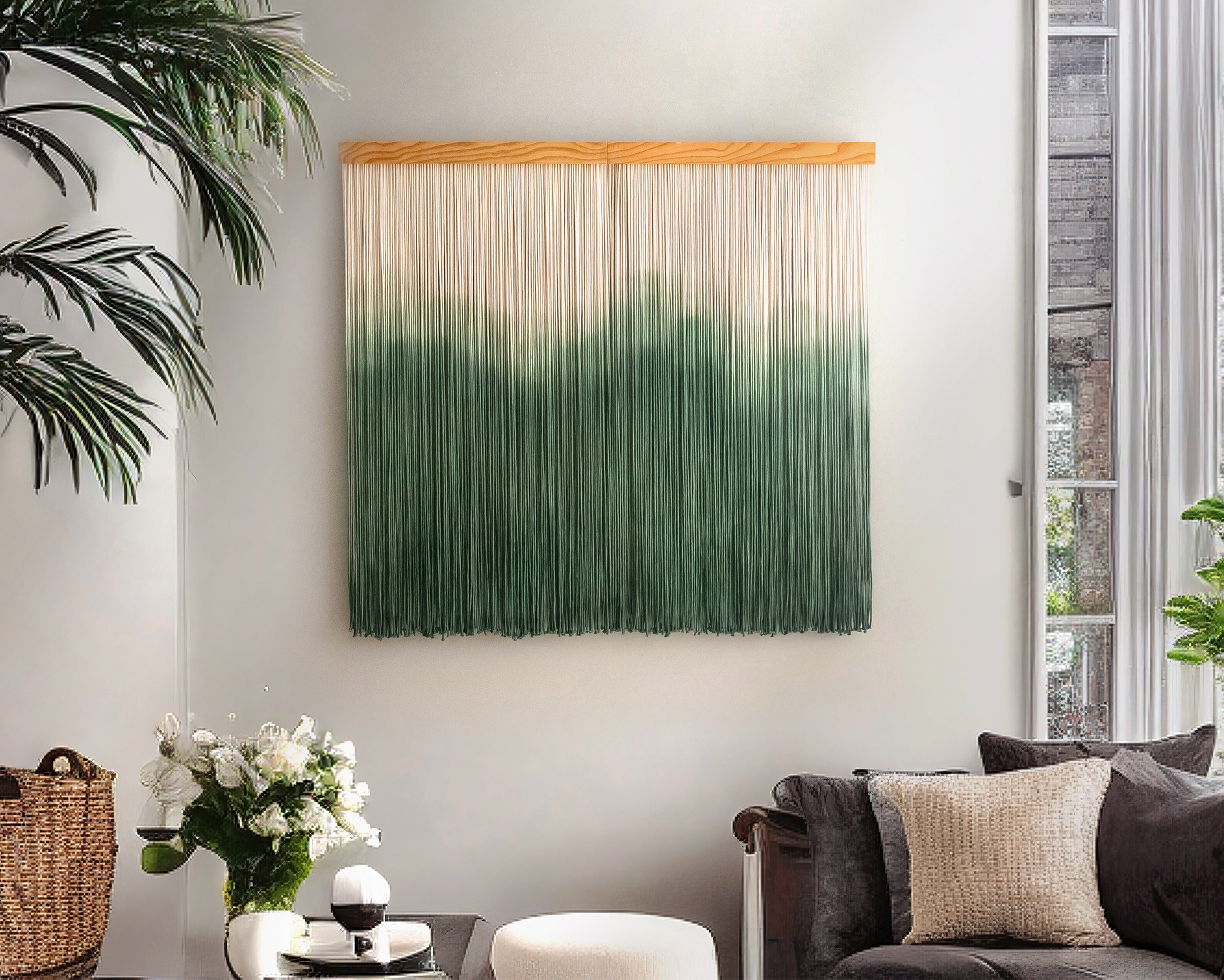 Forest Macrame Wall Hanging Rustic Boho Decor U24