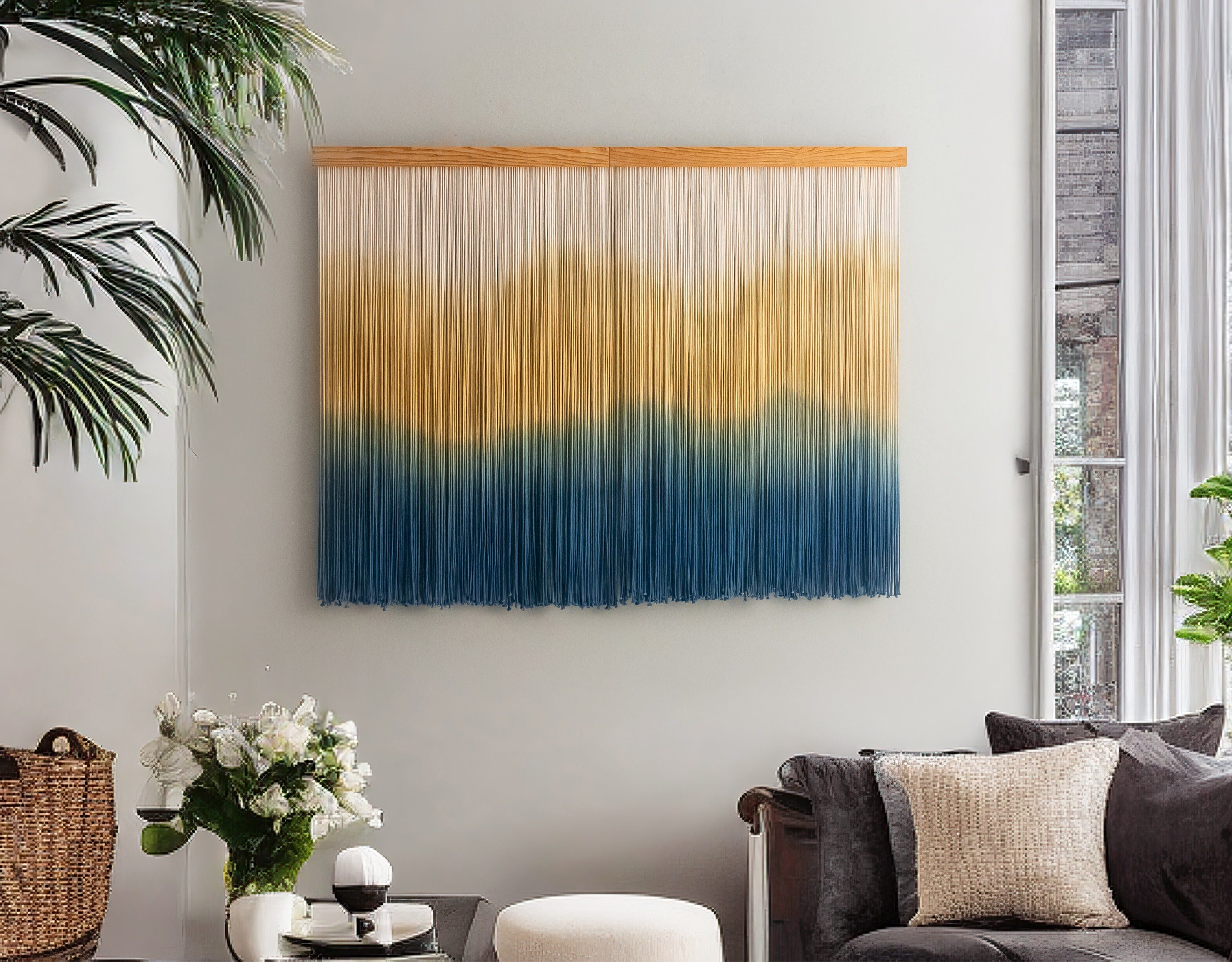 Macrame Wall Hanging Decor Boho Fiber Wall Art U25