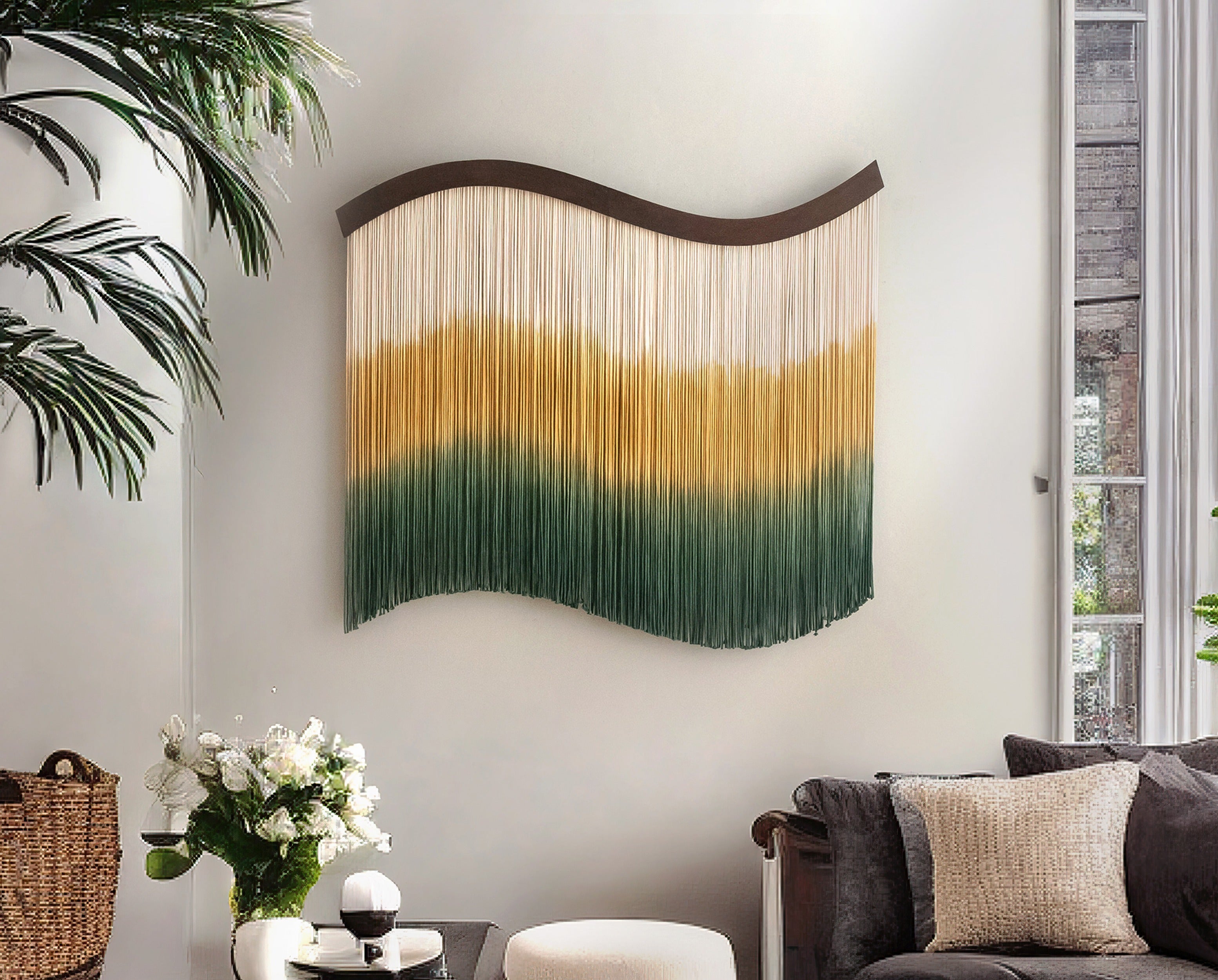 Macrame Wall Hanging Fiber Boho Decor U26