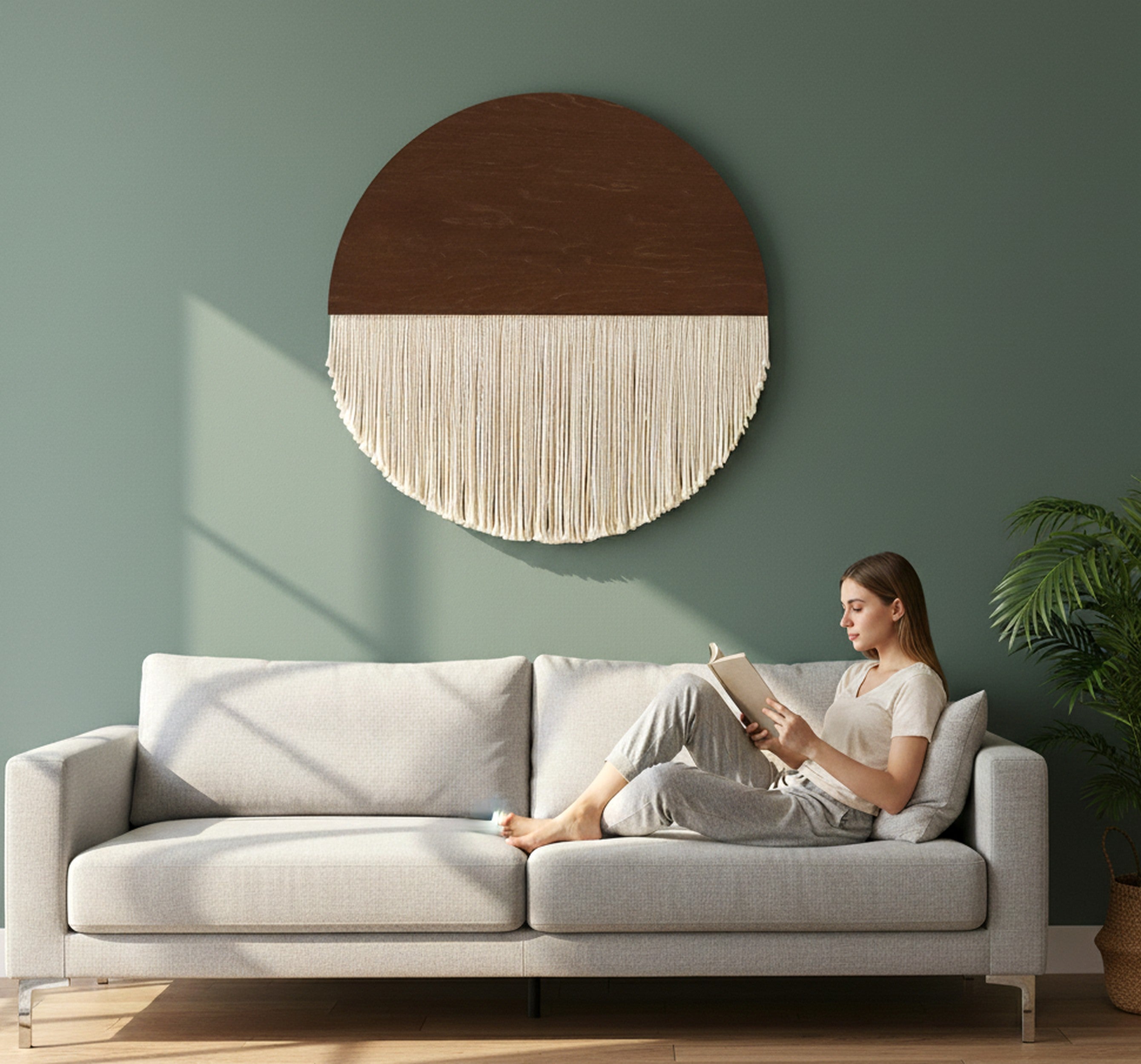 Handmade Boho Fiber Macrame Wall Hanging V27