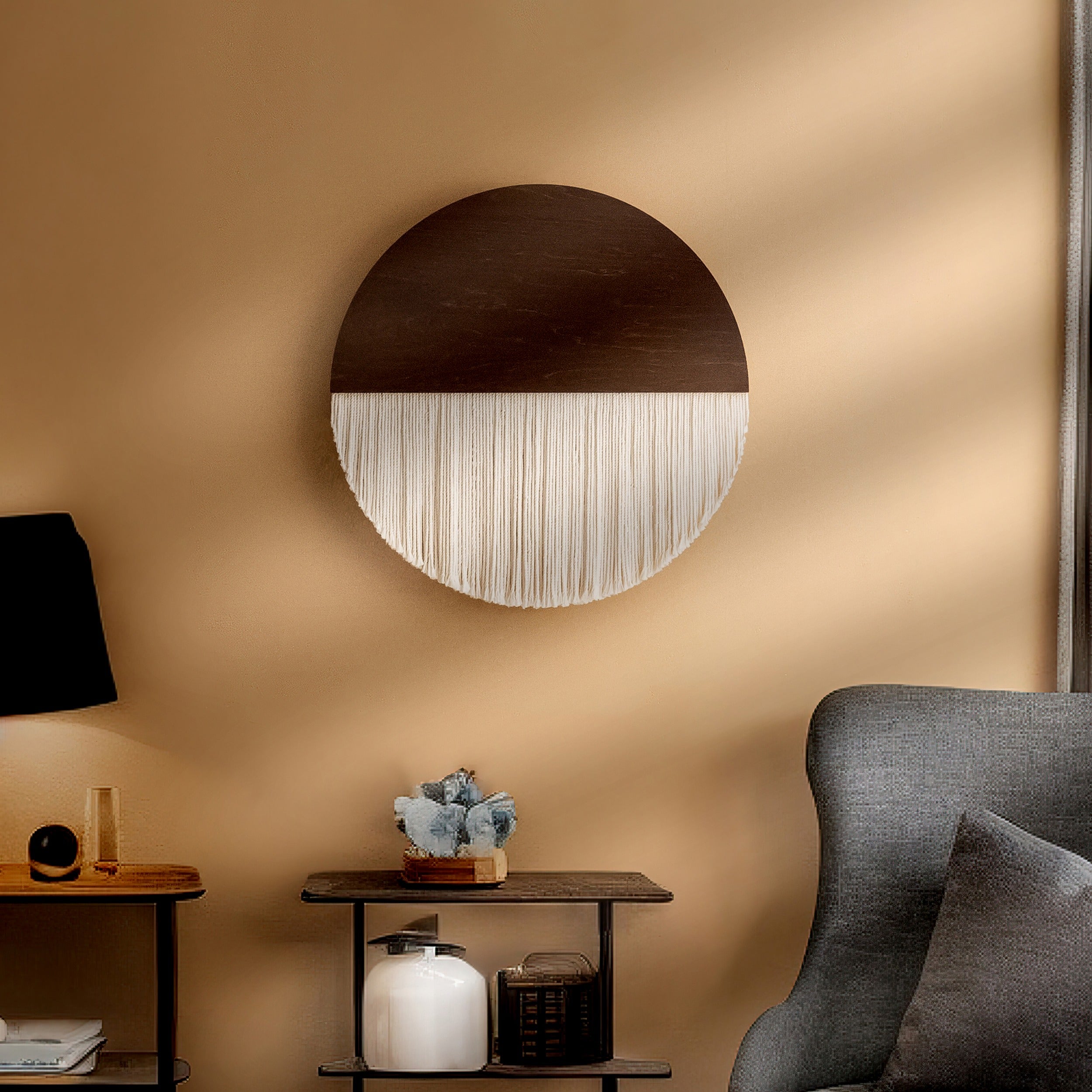 Handmade Boho Fiber Macrame Wall Hanging V27