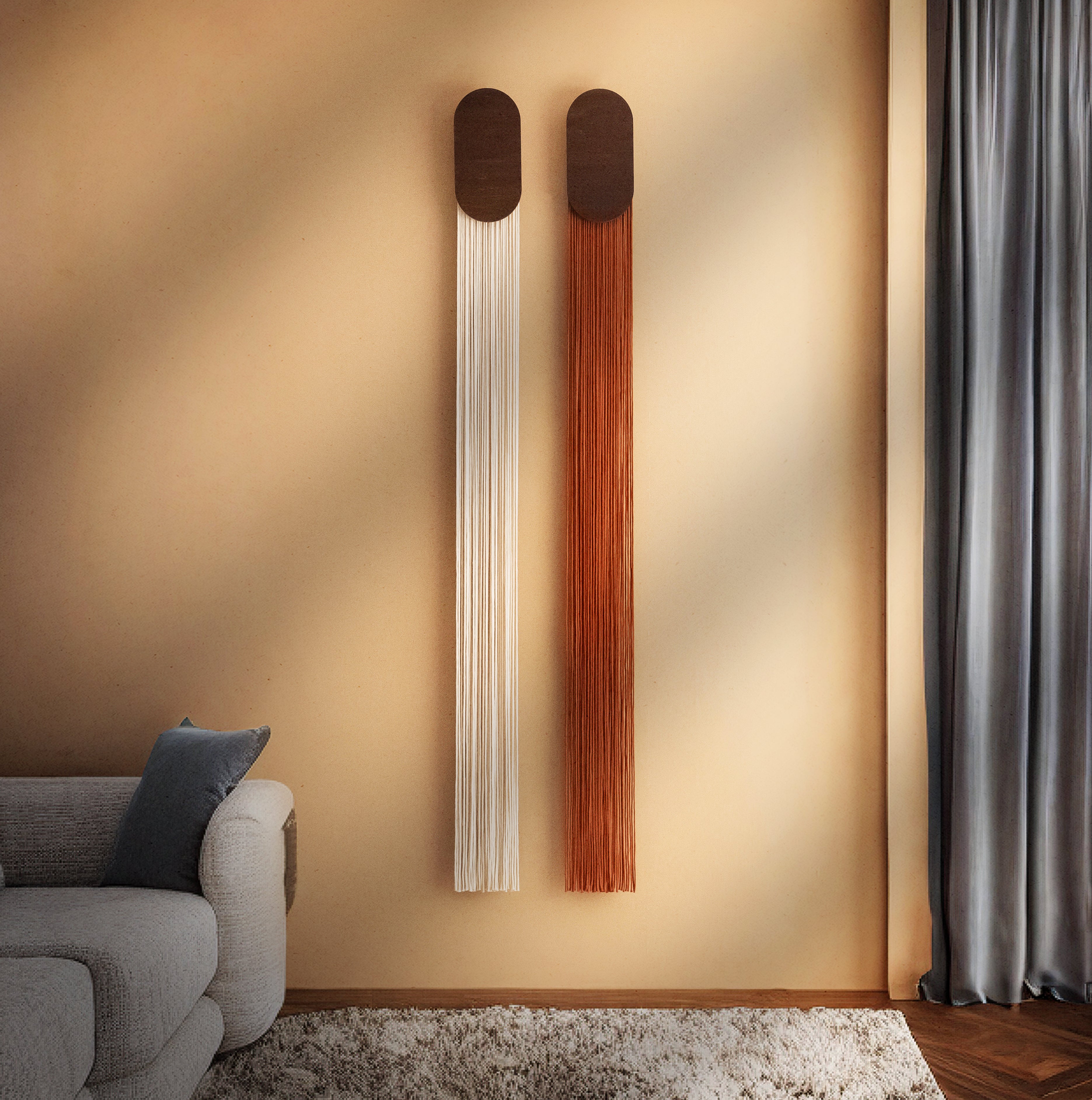 Handmade Long Minimalist Macrame Wall Hanging V84