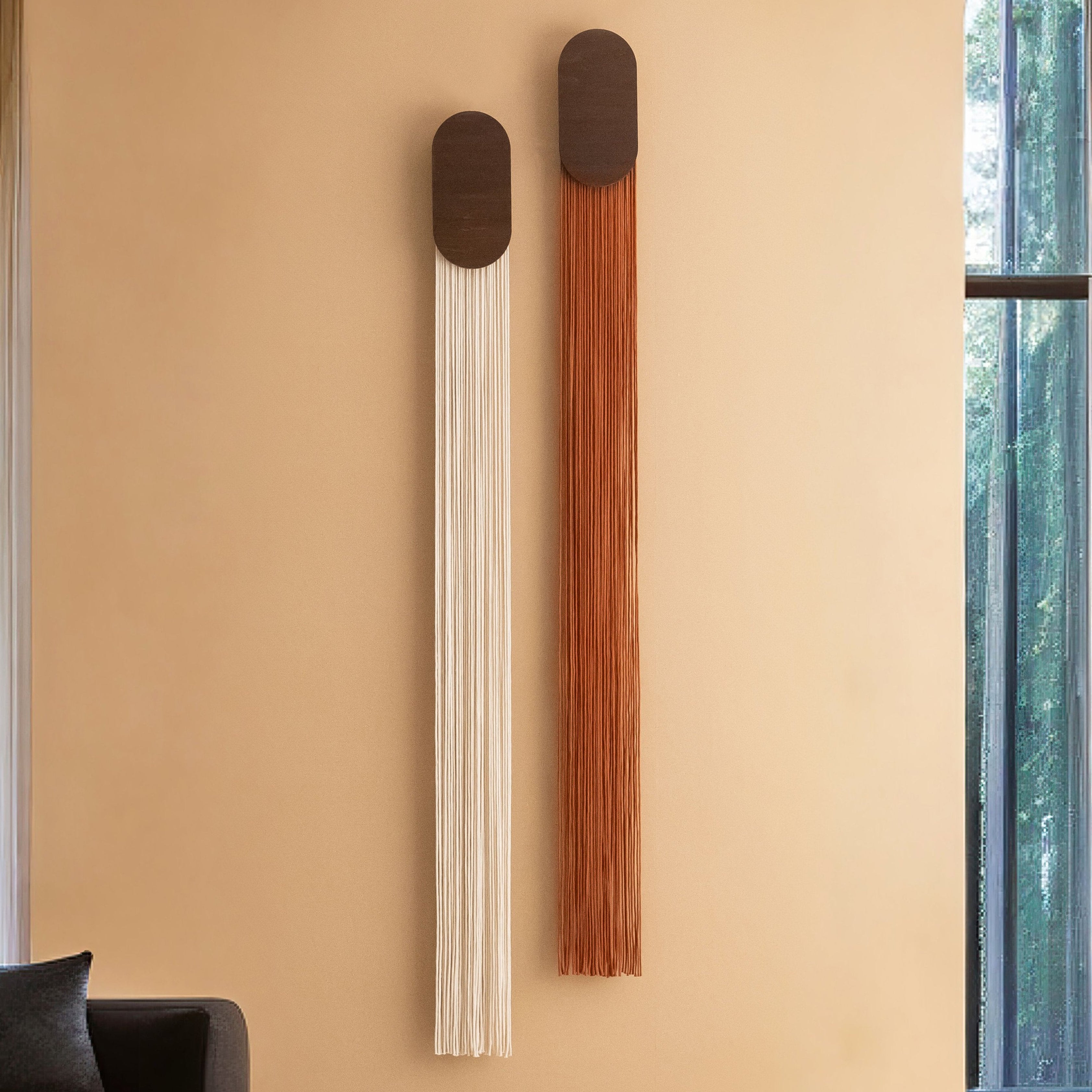 Handmade Long Minimalist Macrame Wall Hanging V84