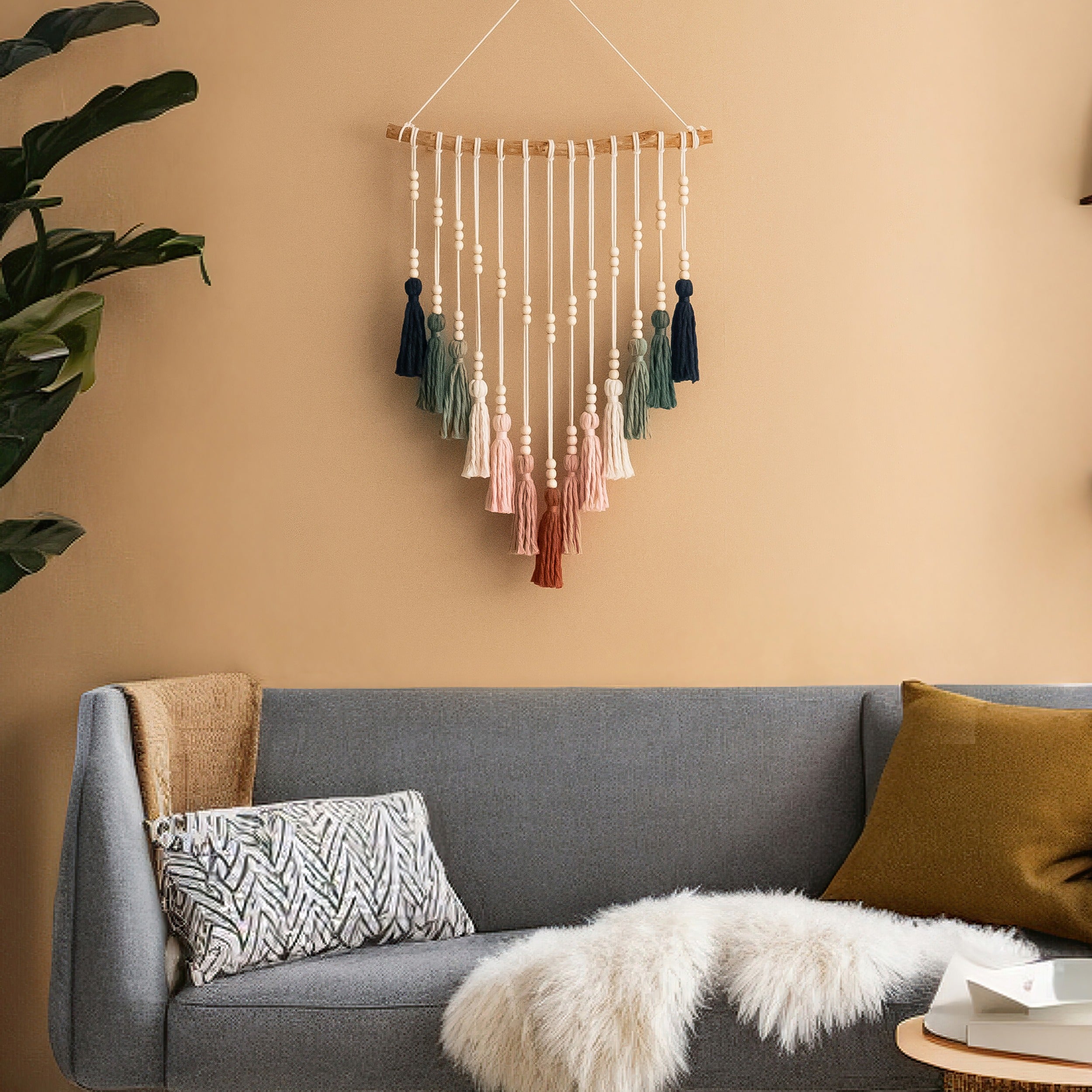 Boho Colorful Macrame Tassel Wall Hanging Decor V85