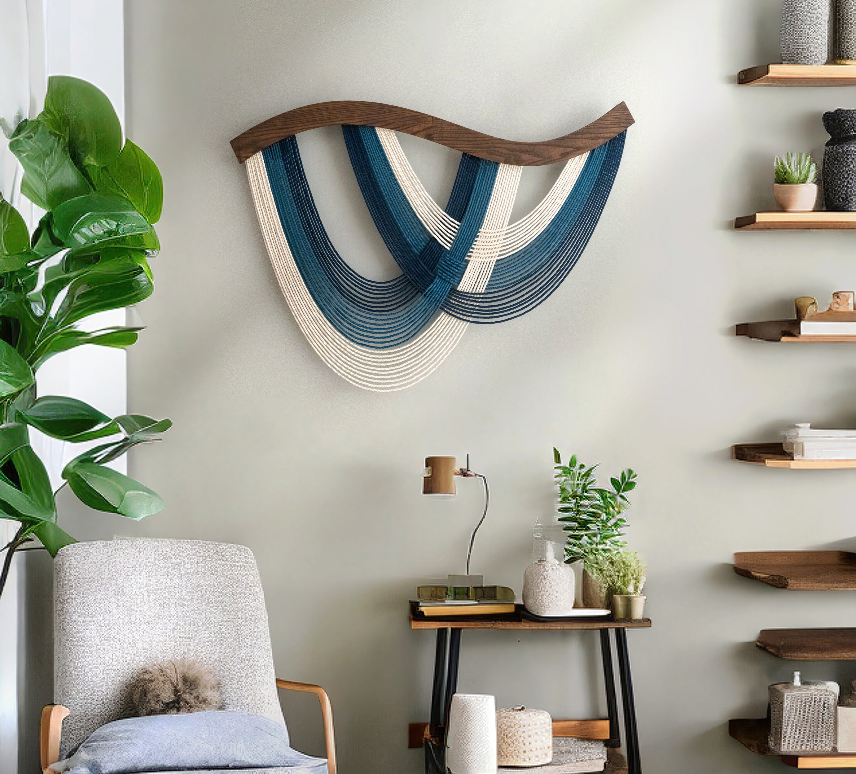 Fiber Macrame Wall Hanging Boho Decor V93