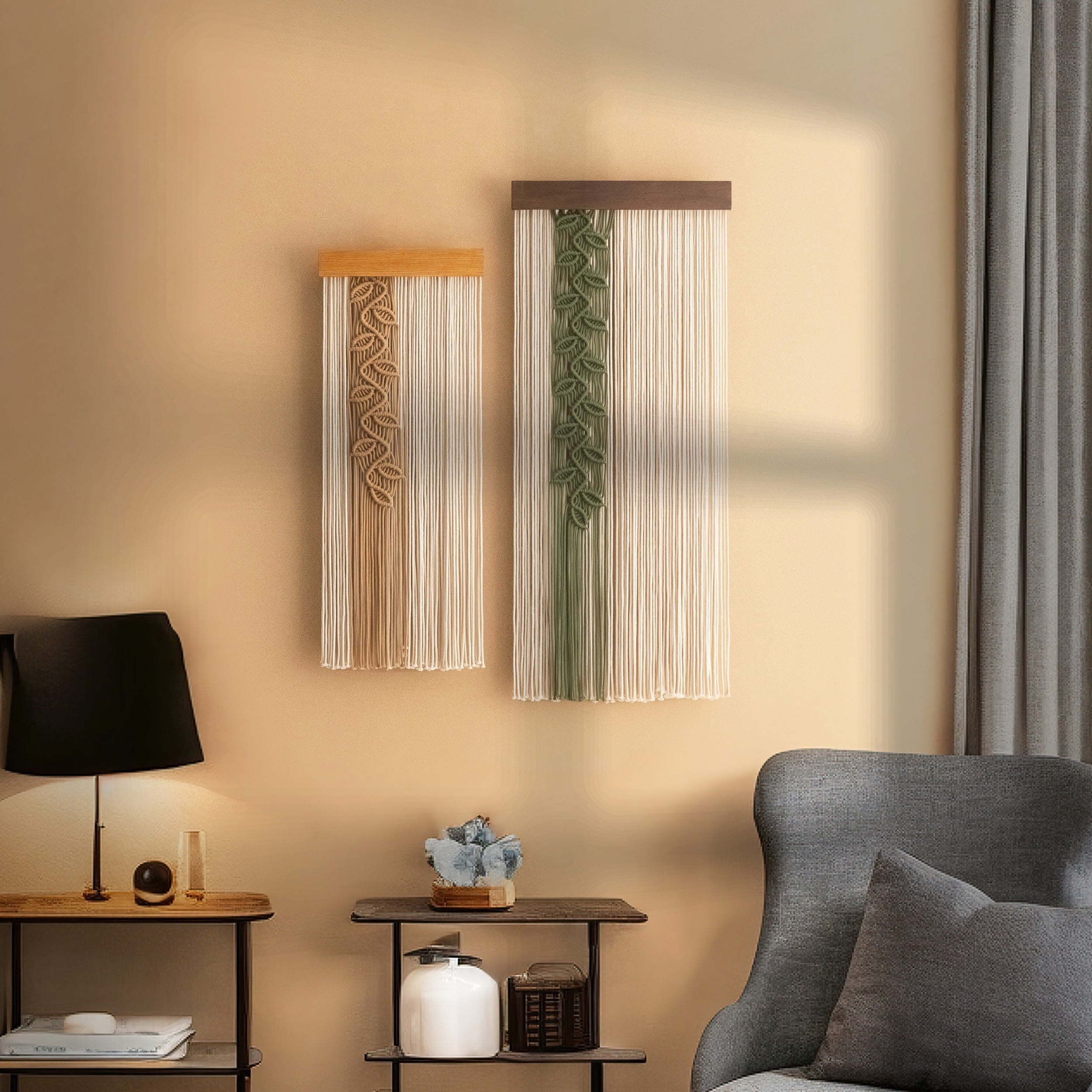 Macrame Leaf Vine Wall Hanging Boho Decor V95