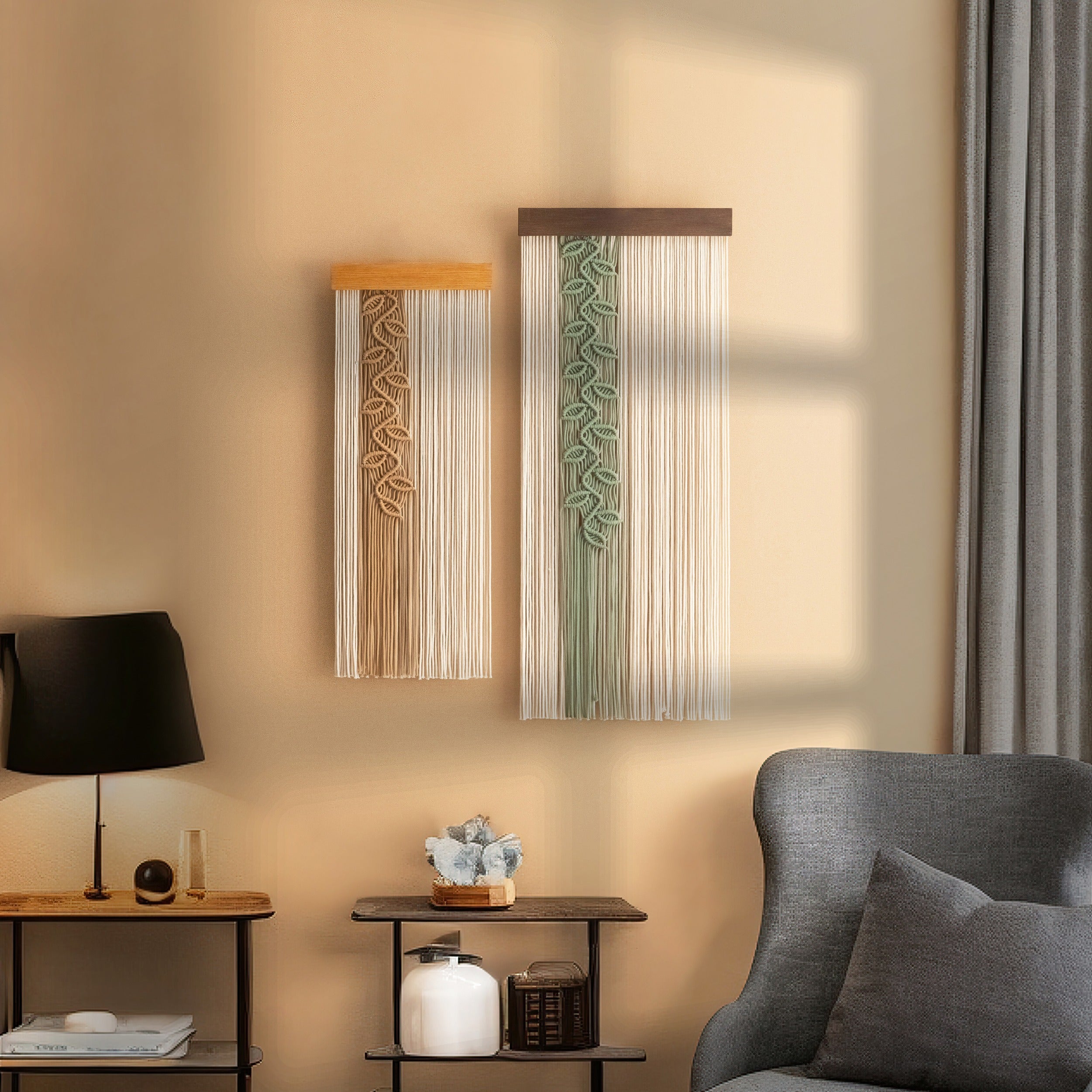 Macrame Leaf Vine Wall Hanging Boho Decor V95