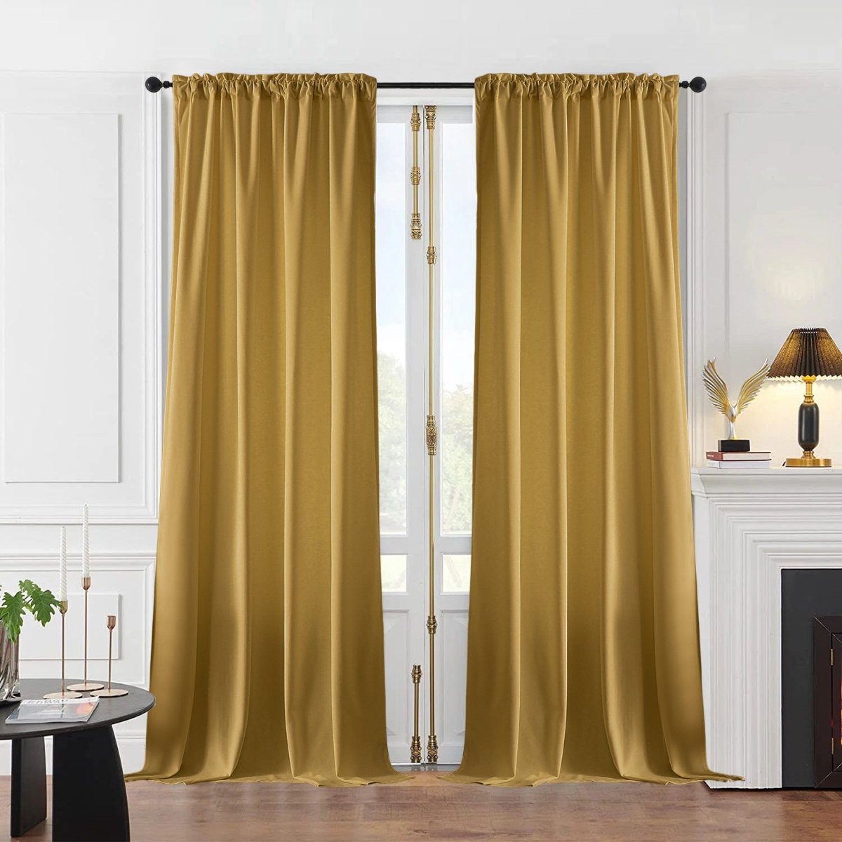 Joydeco Luxury Velvet Blackout Curtains - Thermal Insulated & Rod Pocket