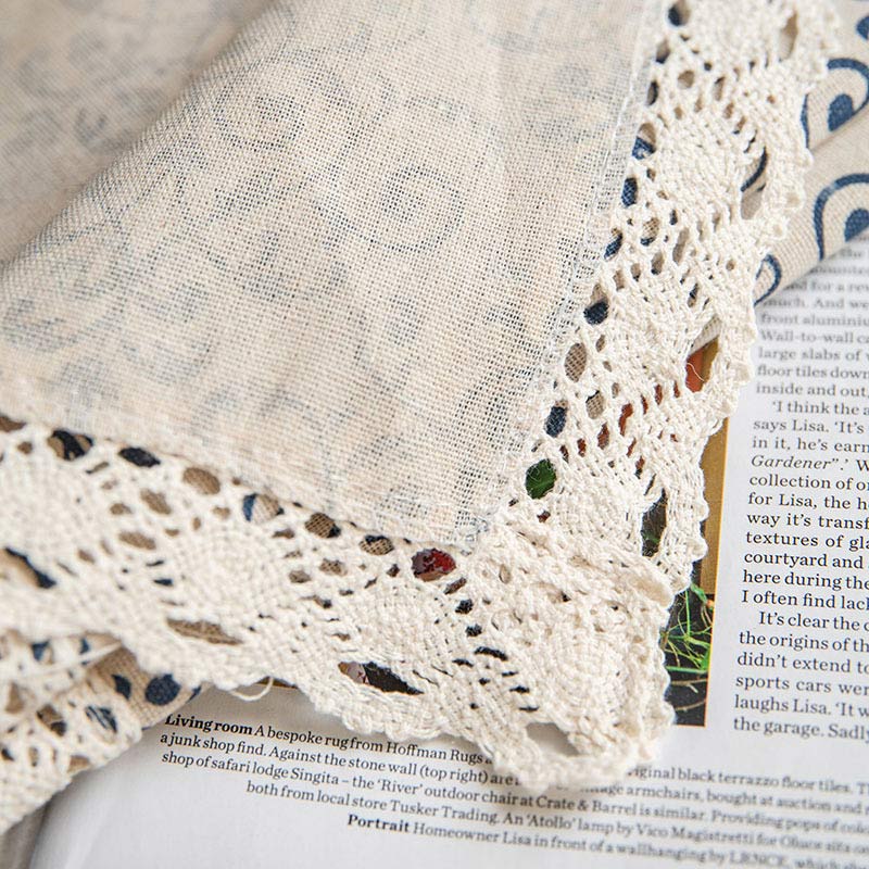 Boho Blue Pattern Semi-Blackout Curtain