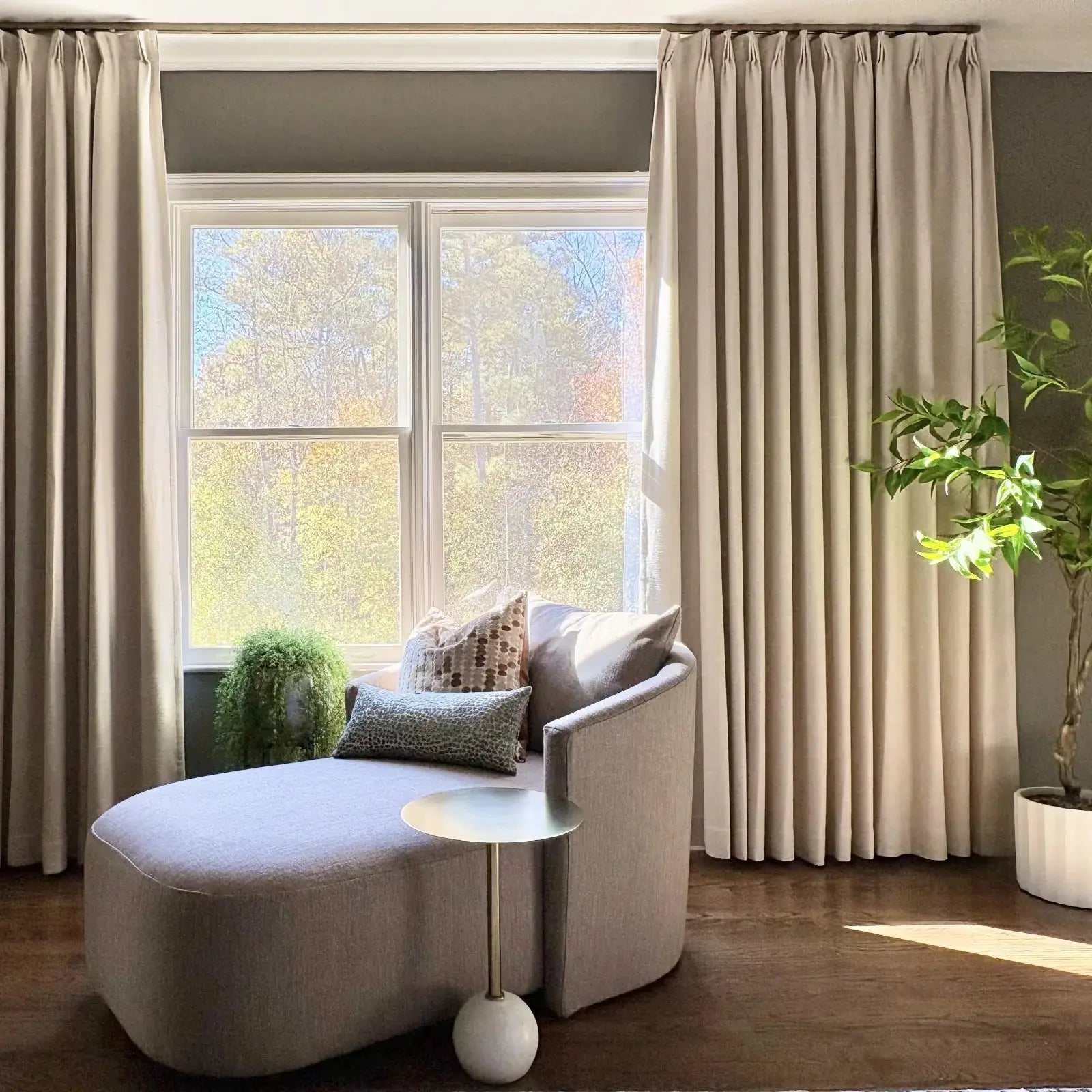 Cotton Blend Drapery Pleated | Cloe- Beige CL13-TWOPAGES