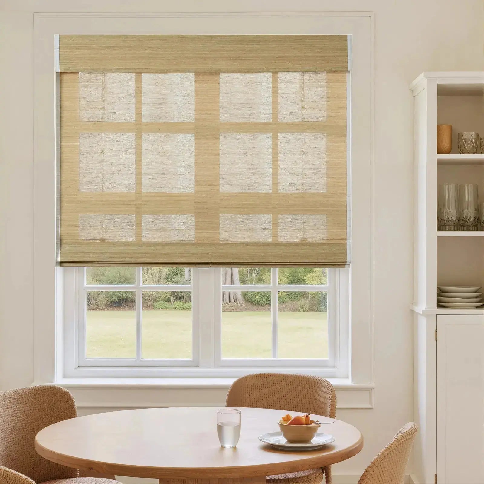 Sybil Bamboo Roman Shade - Beige- -TWOPAGES CURTAINS