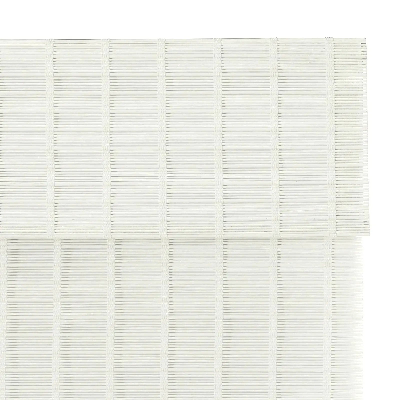 Sybil Bamboo Roman Shade - Beige White TWOPAGES CURTAINS