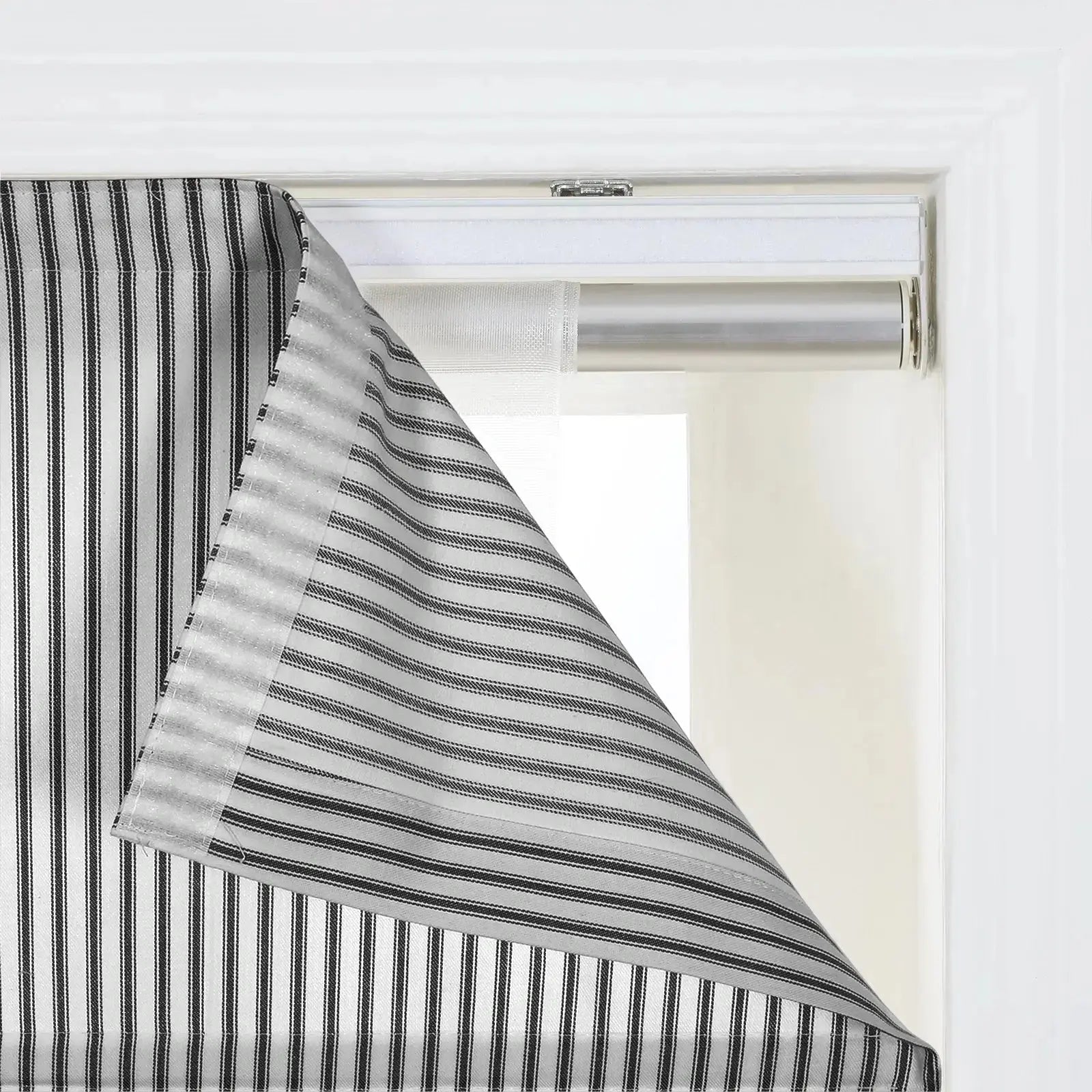 Jana Cordless Roman Shades 100% Cotton Striped -TWOPAGES