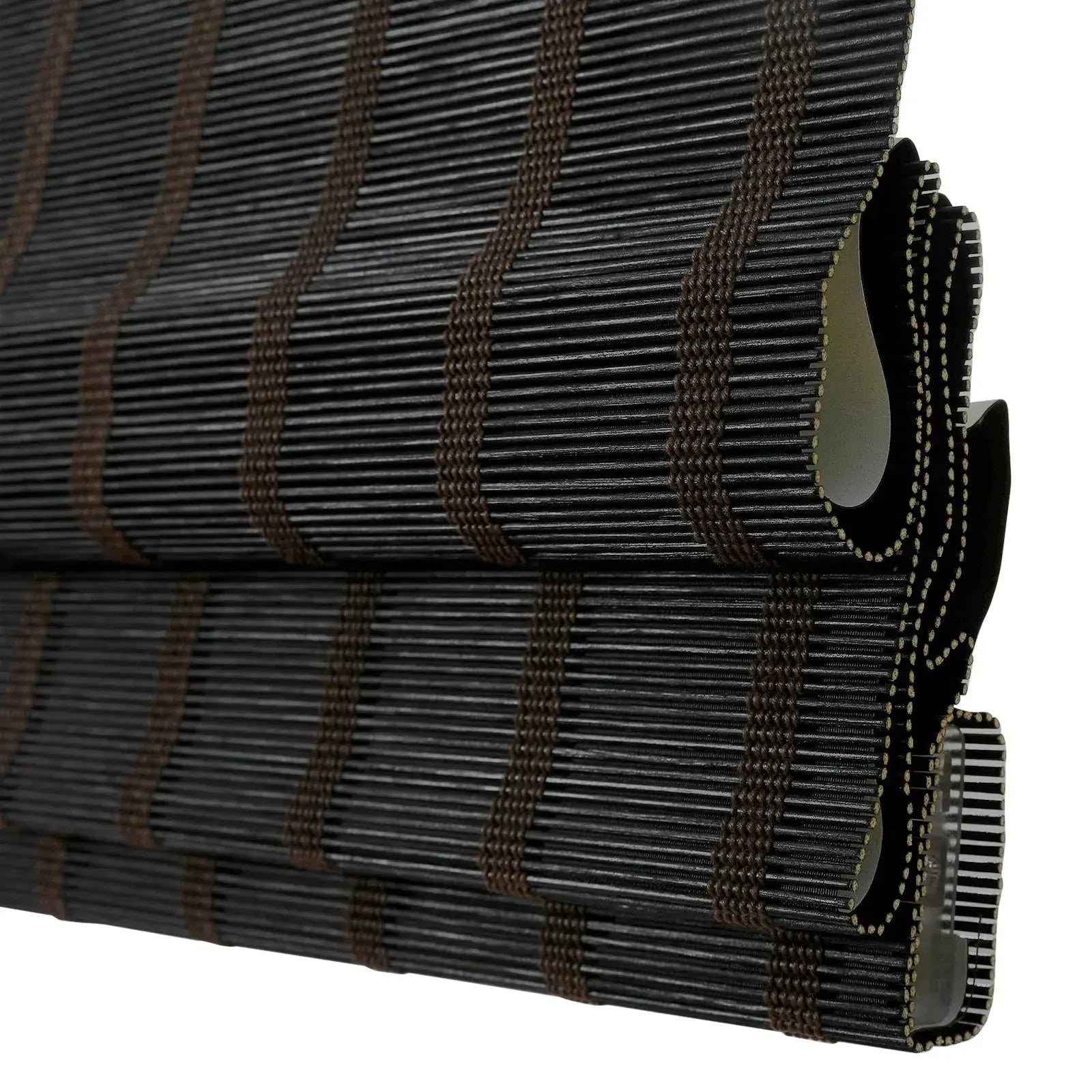 Sybil Bamboo Roman Shade - Black Coffee TWOPAGES CURTAINS