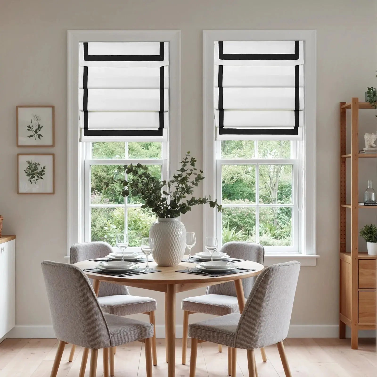 Tyrone Roman Shade with Border Cord Lift -TWOPAGES