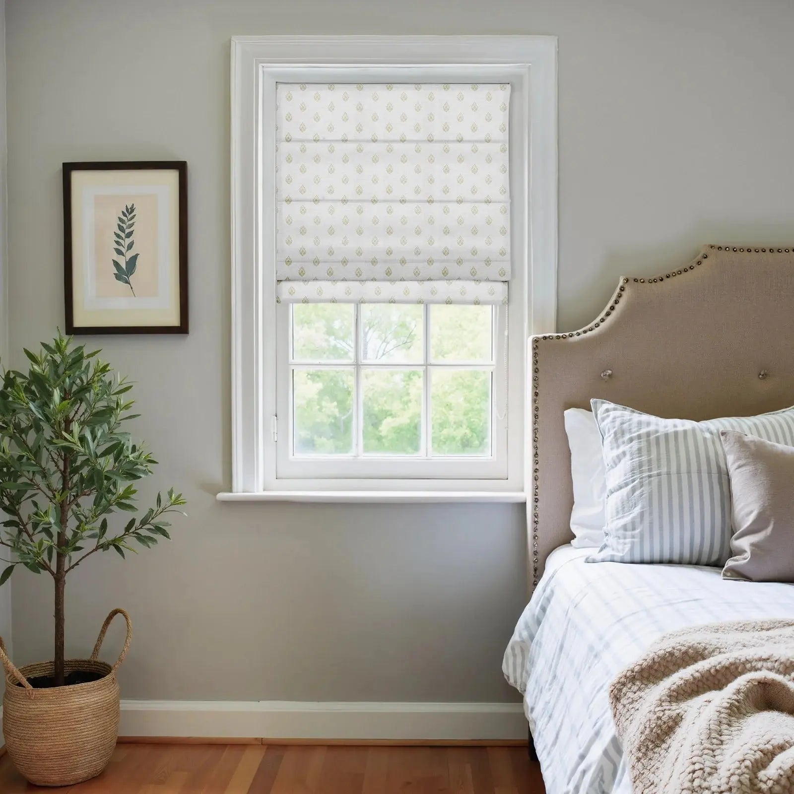 Stefana Silber Printed Roman Shade Cord Lift -TWOPAGES