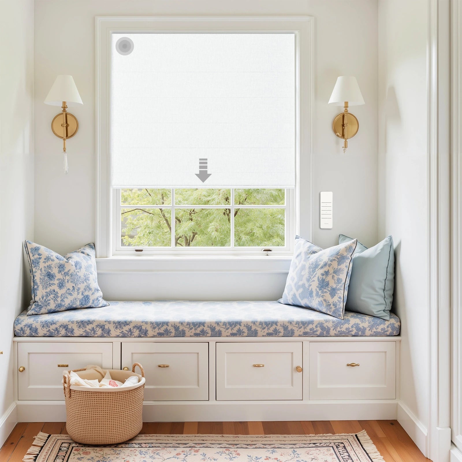 Alvin Motorized Blackout Boutique Roman Shade -TWOPAGES