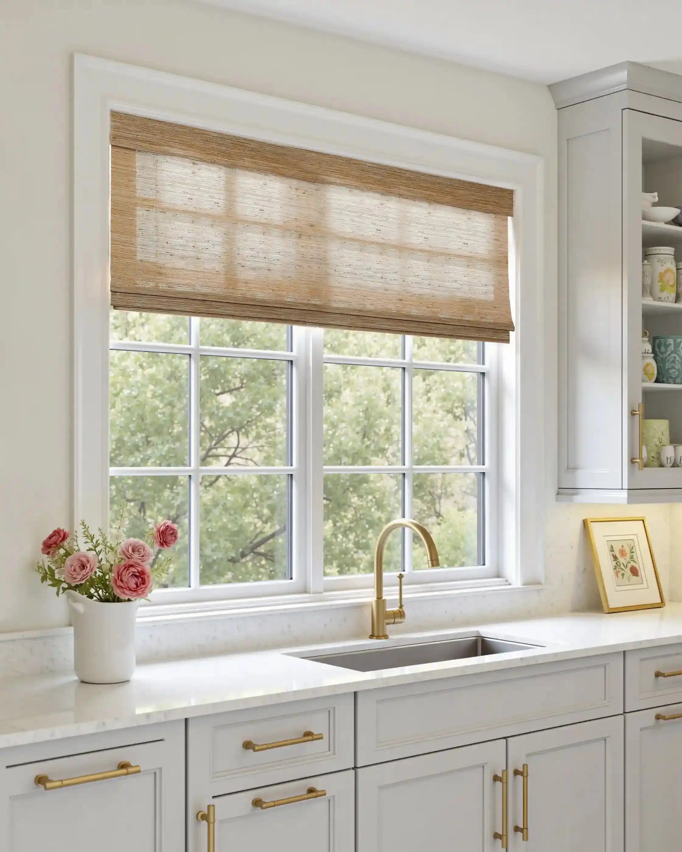 Natural Jute Bamboo Woven Shade - Bark -TWOPAGES CURTAINS