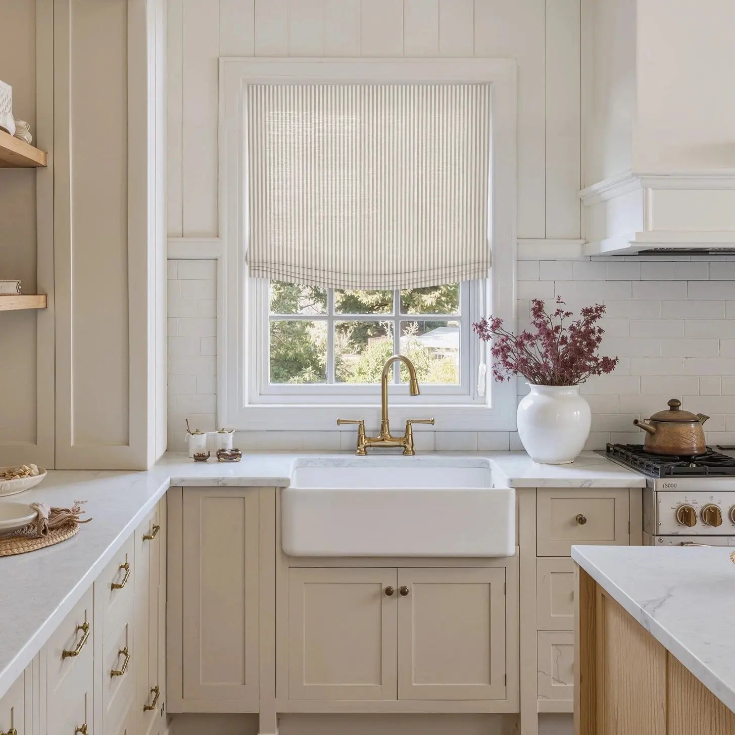 Custom Relaxed Roman Shades Cord Lift -TWOPAGES