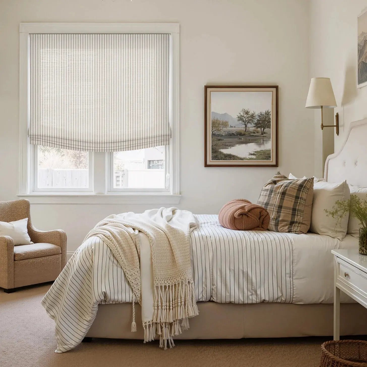 Custom Relaxed Roman Shades Cord Lift -TWOPAGES