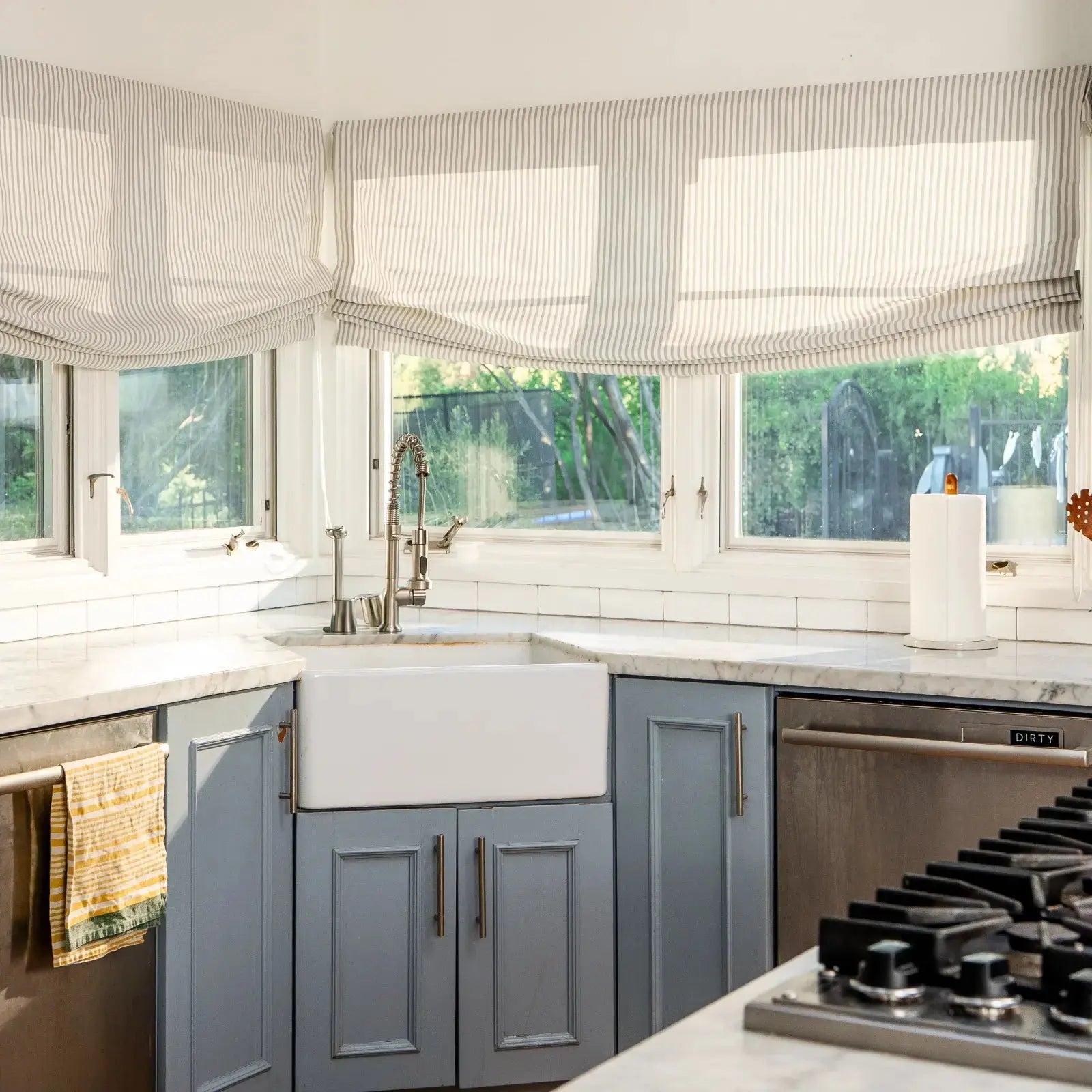 Custom Relaxed Roman Shades Cord Lift- -TWOPAGES