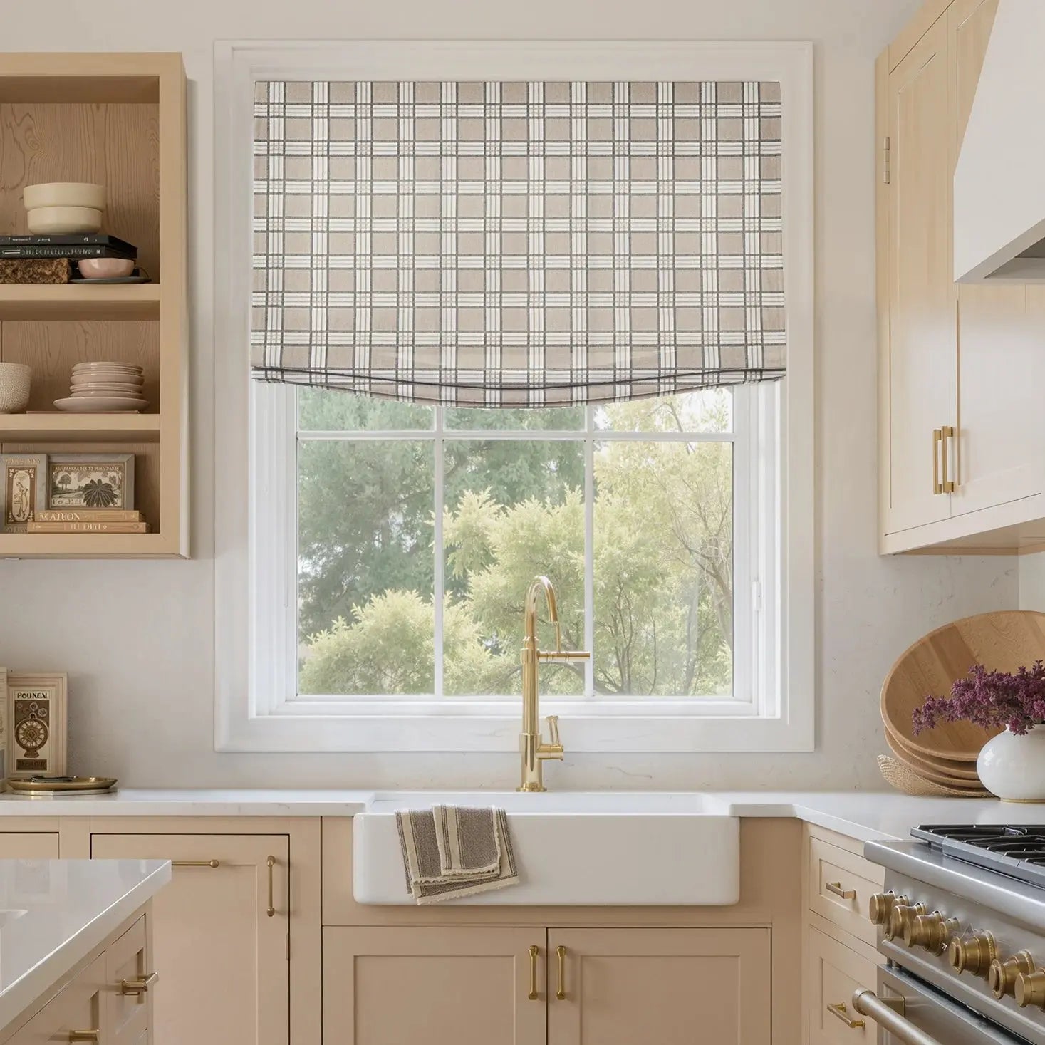 Custom Relaxed Roman Shades Cord Lift -TWOPAGES