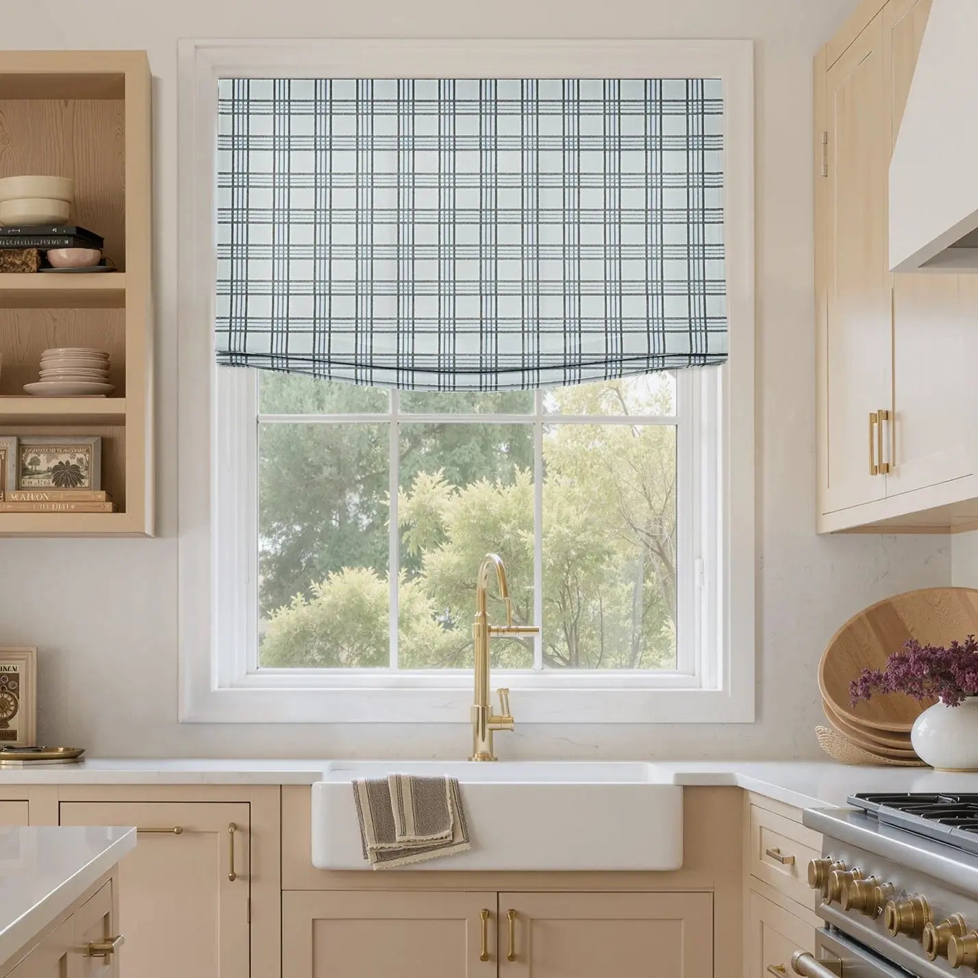 Custom Relaxed Roman Shades Cord Lift -TWOPAGES