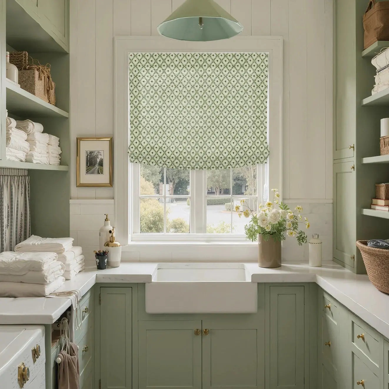 Custom Relaxed Roman Shades Cord Lift -TWOPAGES