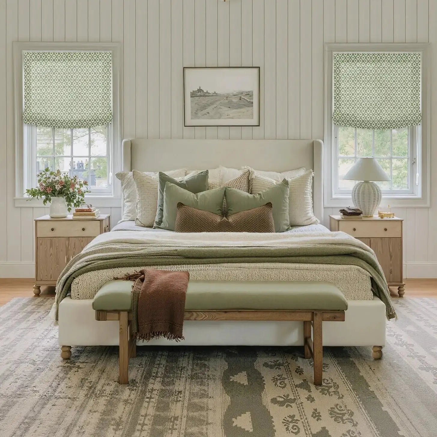 Custom Relaxed Roman Shades Cord Lift -TWOPAGES