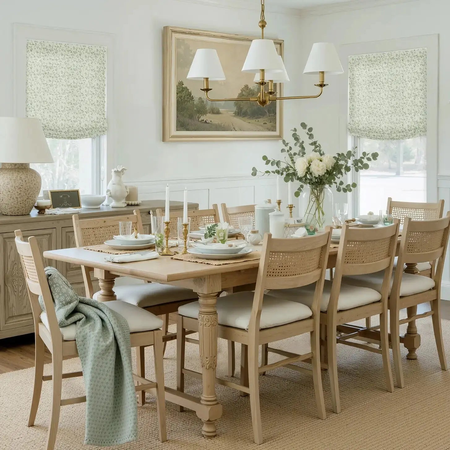 Custom Relaxed Roman Shades Cord Lift -TWOPAGES