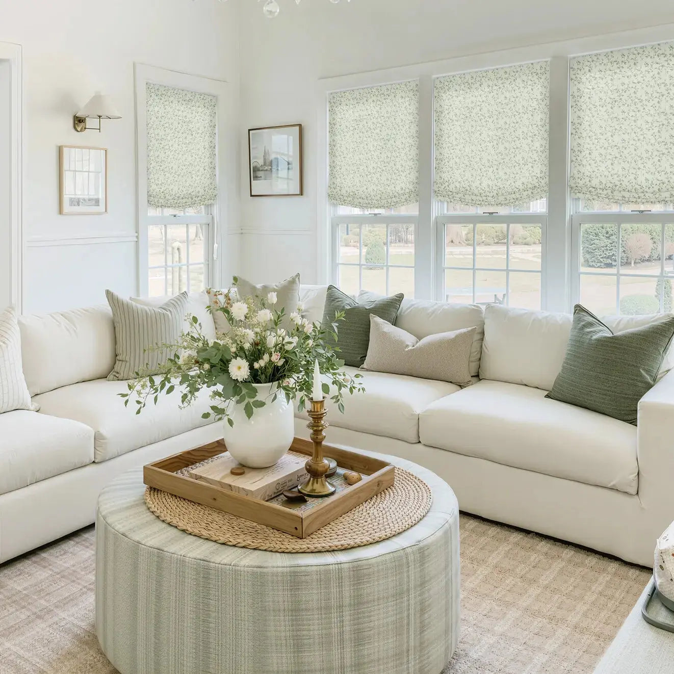 Custom Relaxed Roman Shades Cord Lift -TWOPAGES