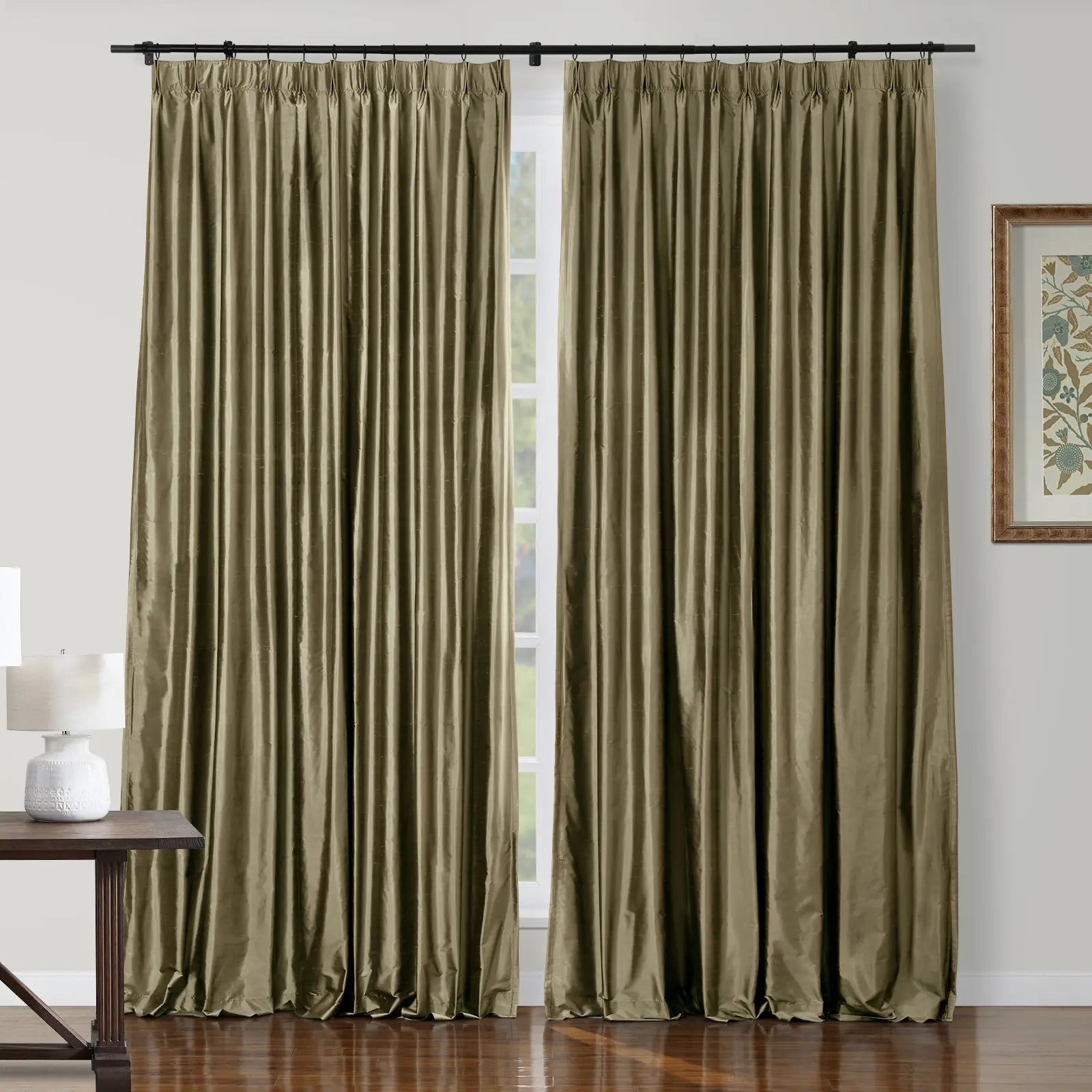 Selman Dupioni Silk Drapery Pleated TWOPAGES