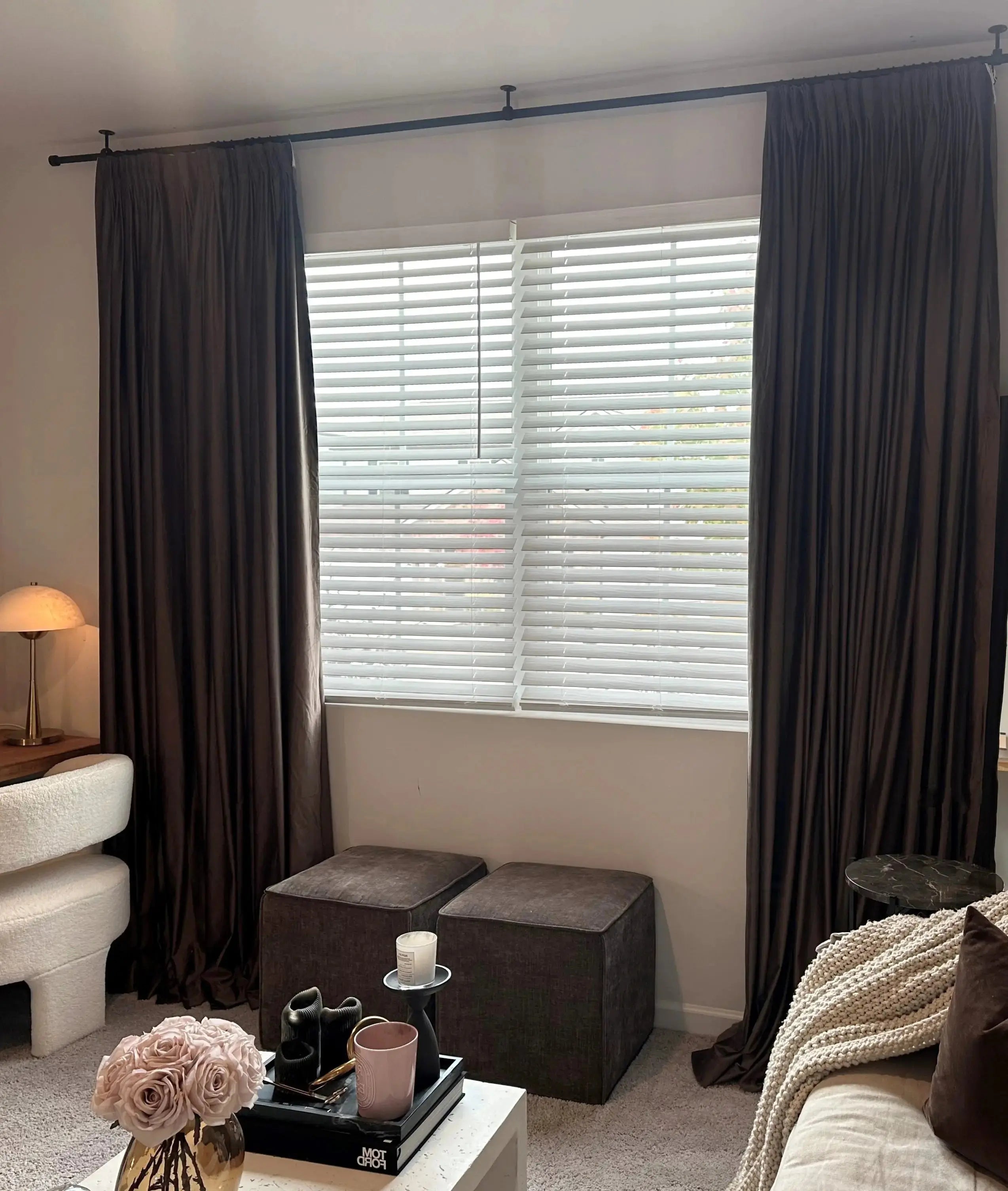 Birkin velvet pleated drapery for elegant insulated room style