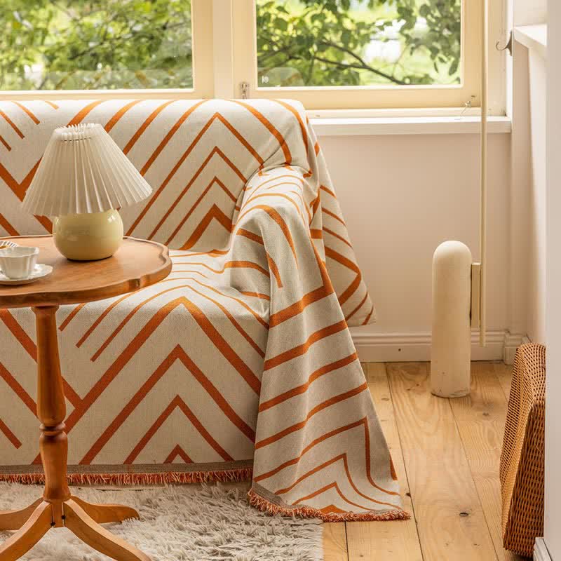 Ownkoti Diamond Stripe Multifunctional Blanket Sofa Protecto