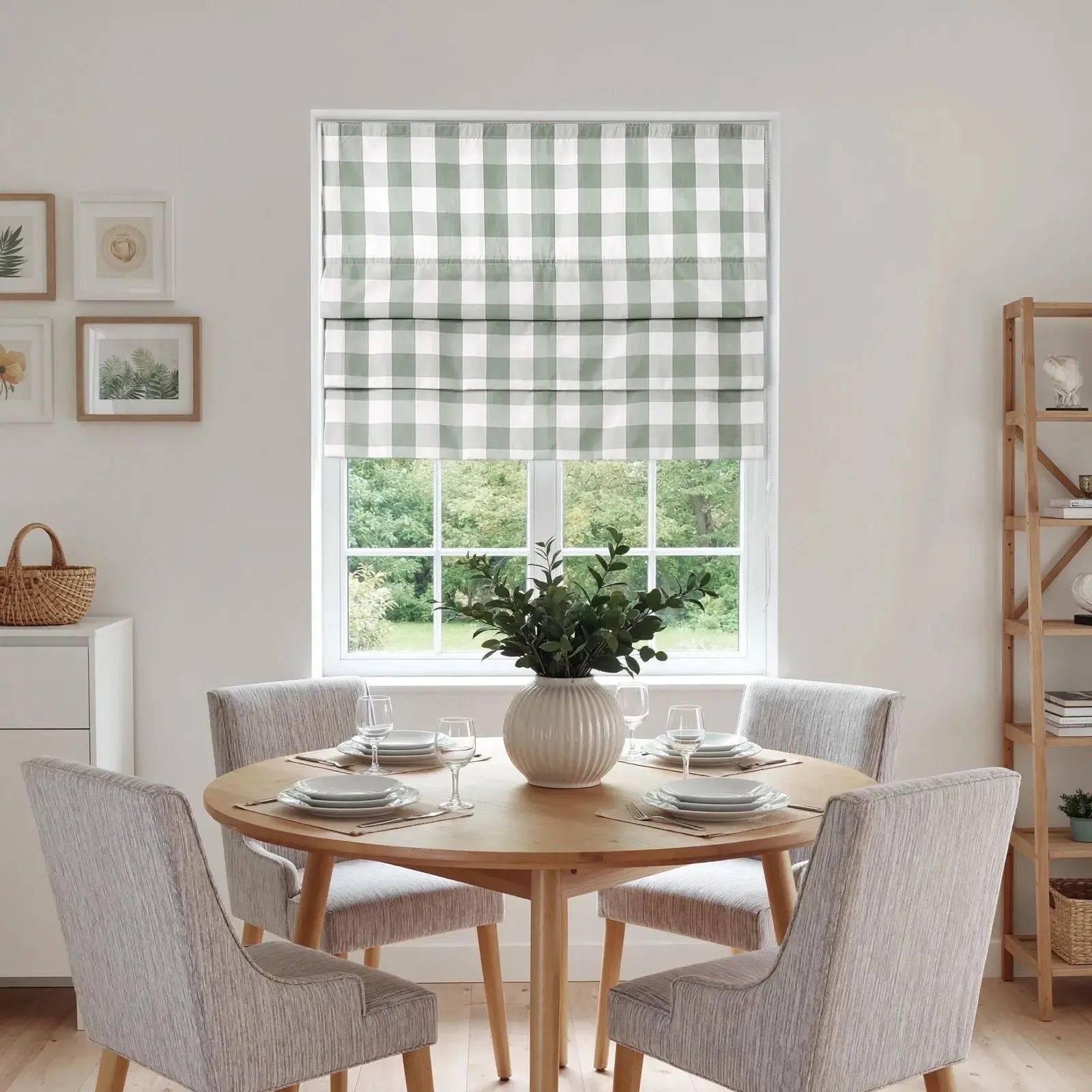 Celia Patterned Roman Shade Cord Lift -TWOPAGES