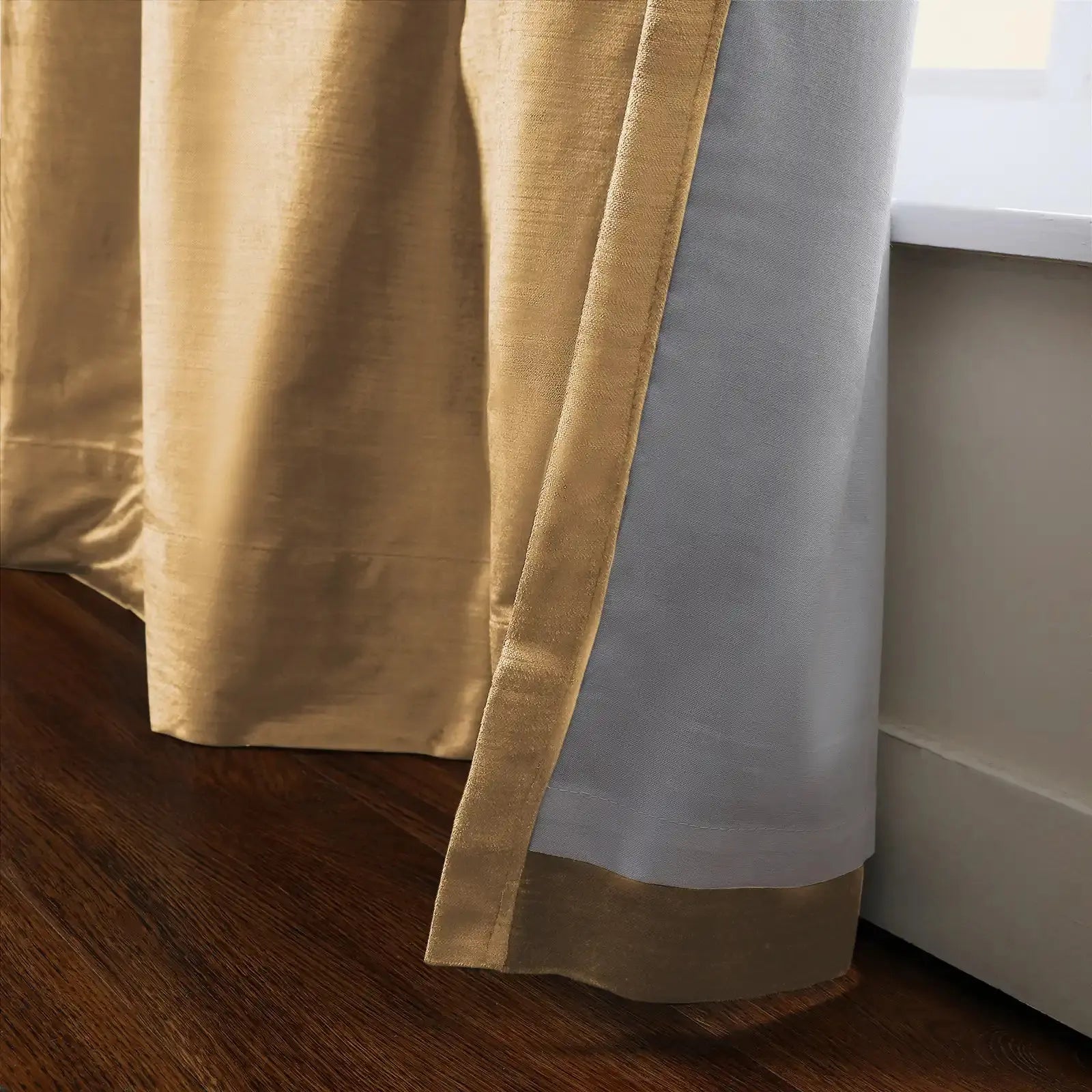 Luster velvet drapery pleated for elegant insulated room style