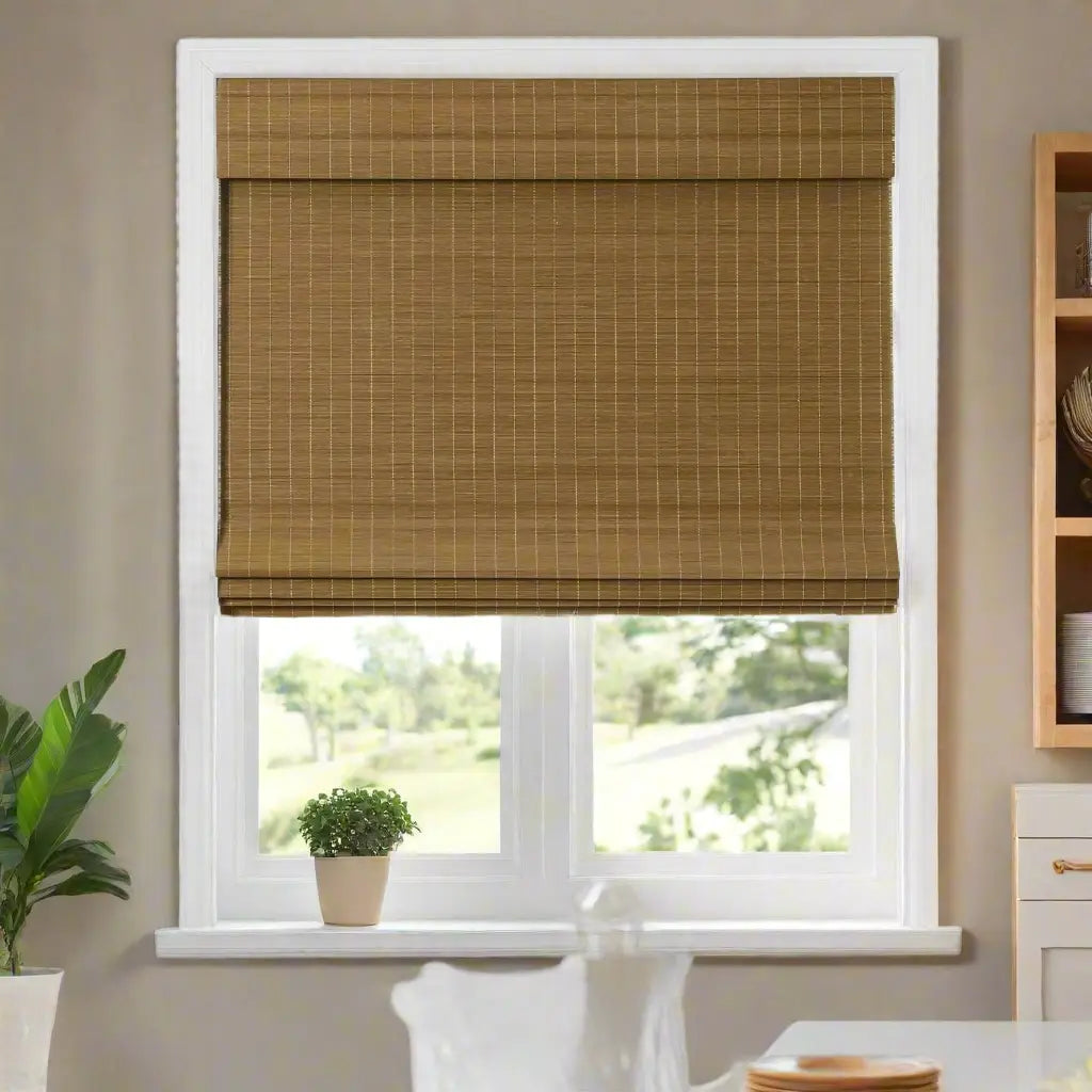 Sybil Bamboo Roman Shade Cordless -TWOPAGES CURTAINS