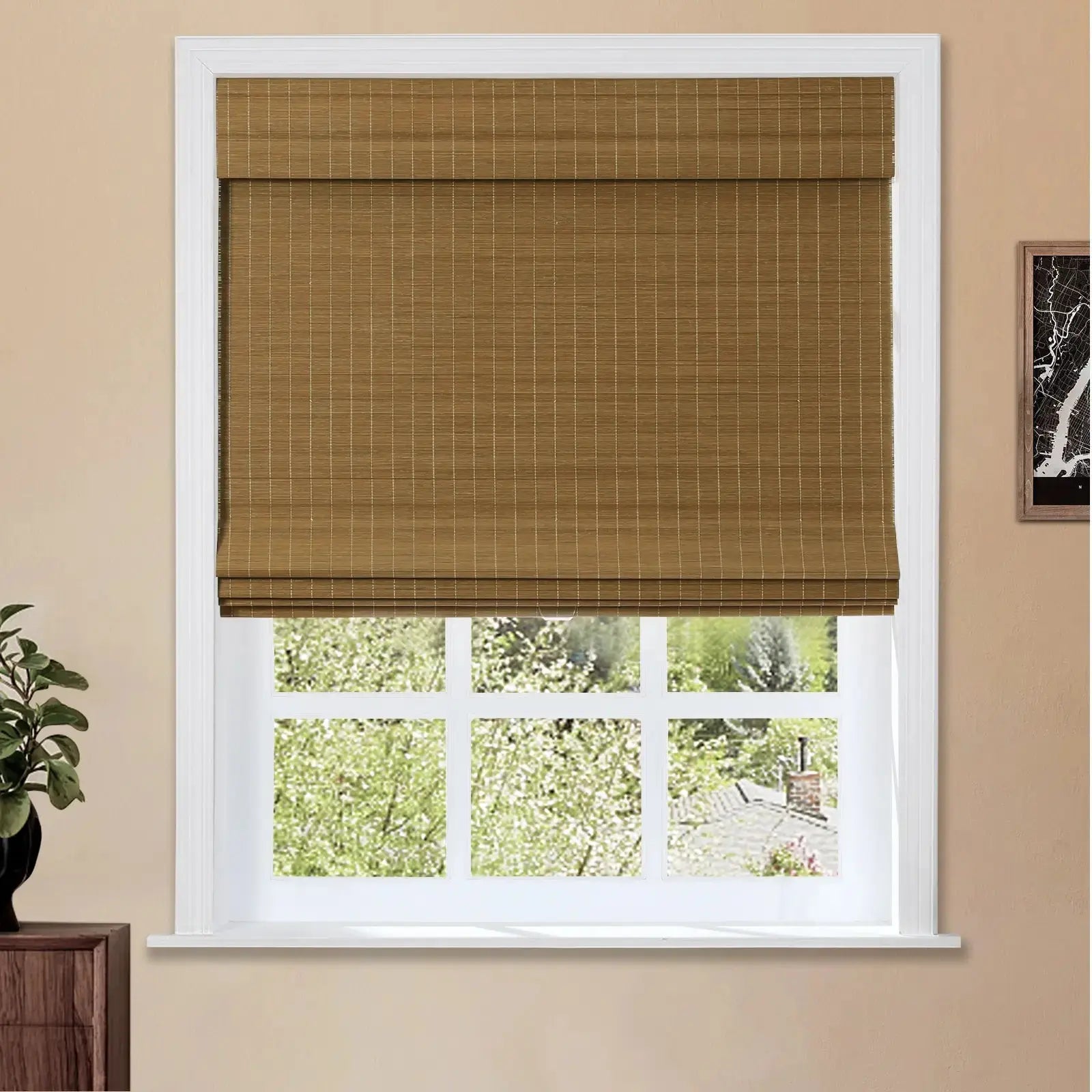 Sybil Bamboo Roman Shade Cordless TWOPAGES CURTAINS