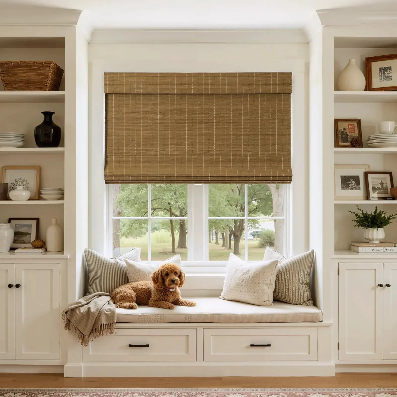 Sybil Bamboo Roman Shade Cordless -TWOPAGES CURTAINS