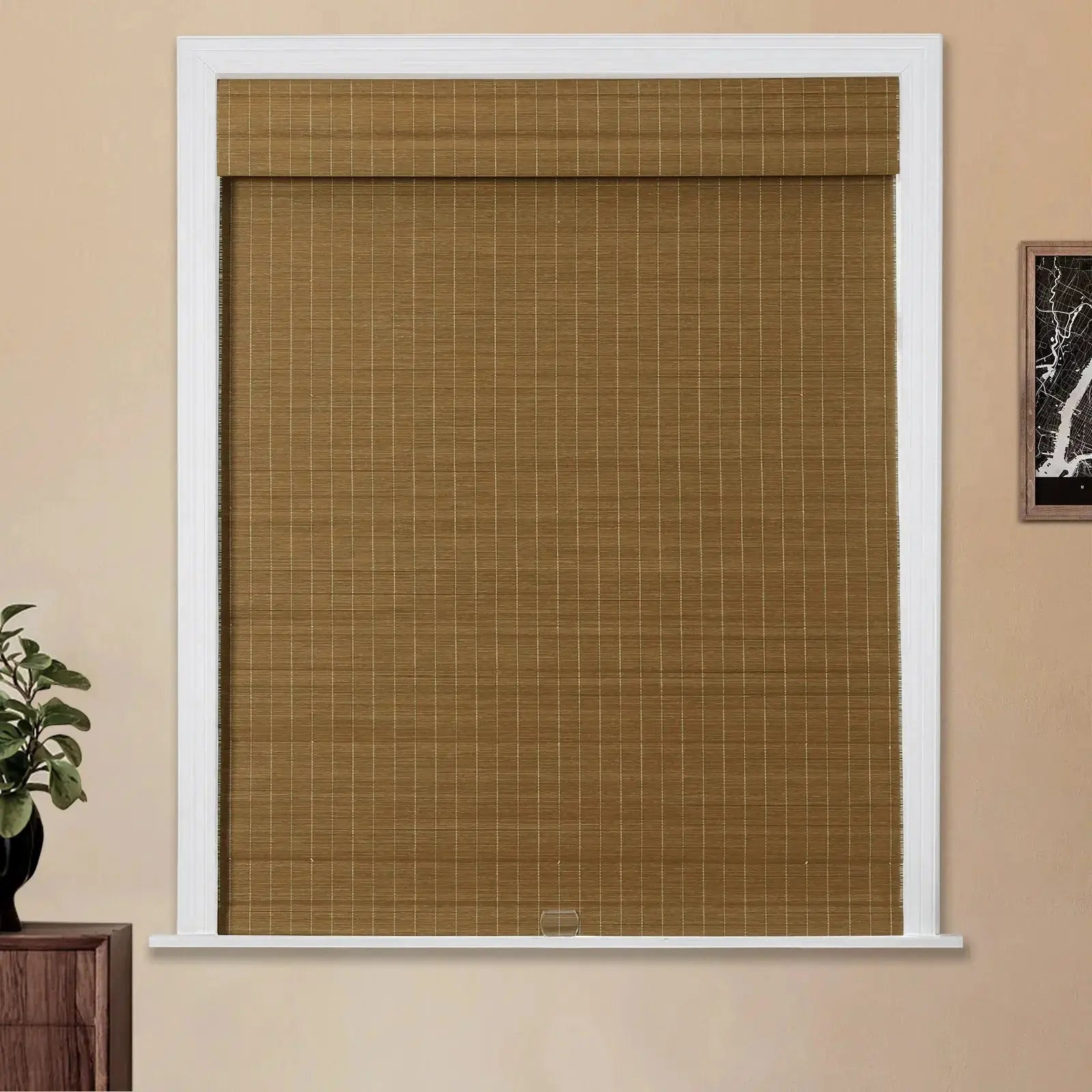 Sybil Bamboo Roman Shade - Cinnamon TWOPAGES CURTAINS