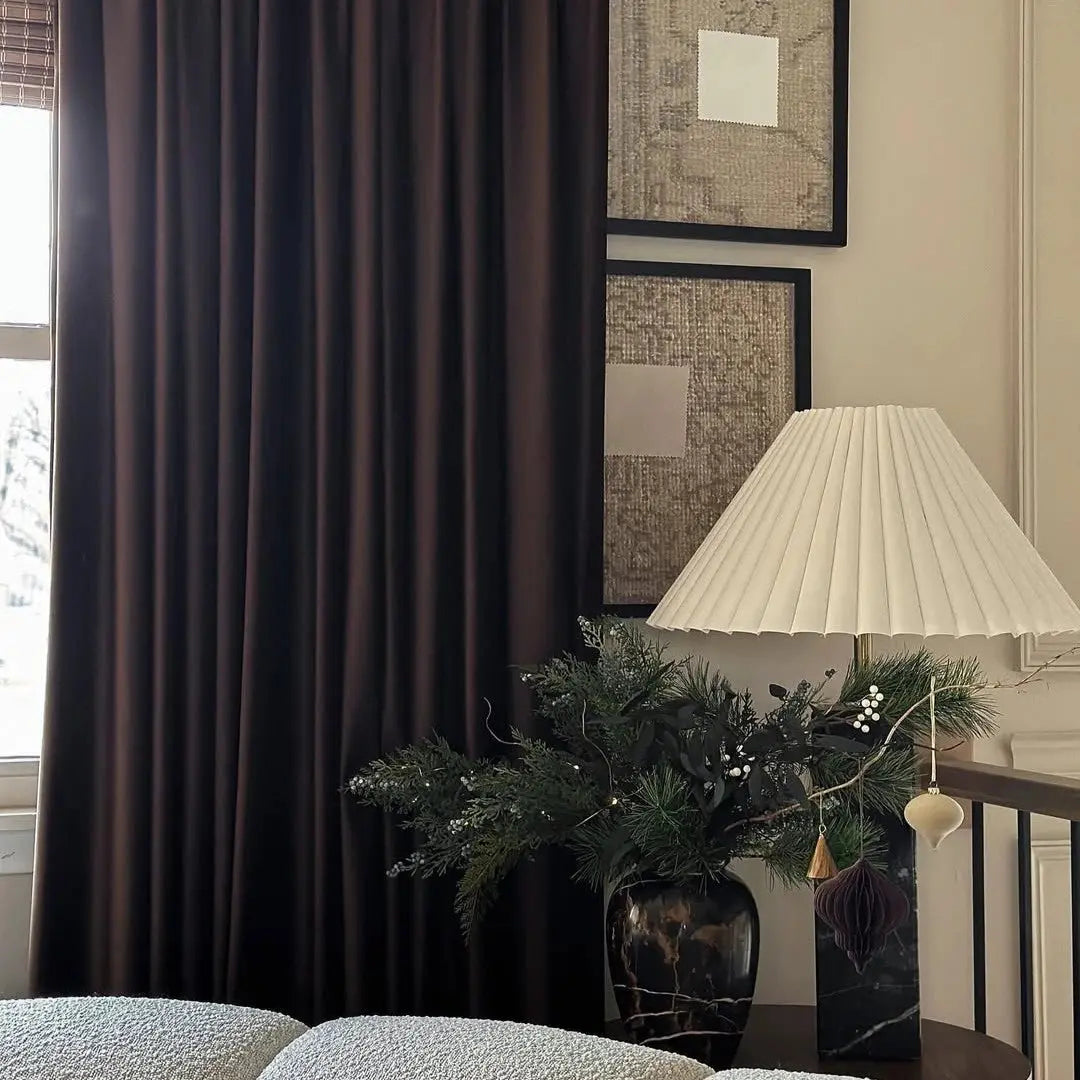 Birkin velvet pleated drapery for elegant insulated room style