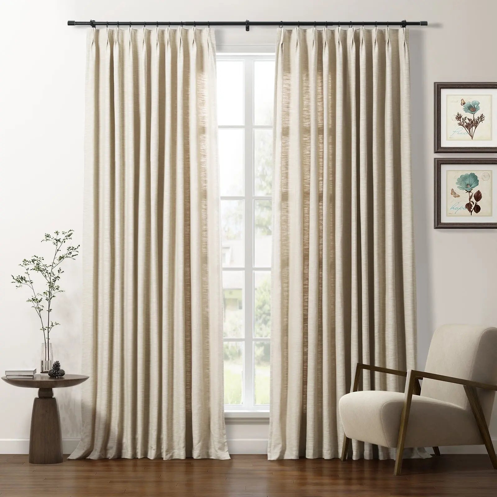 Cloe cotton blend pleated drapery for stylish insulated room design