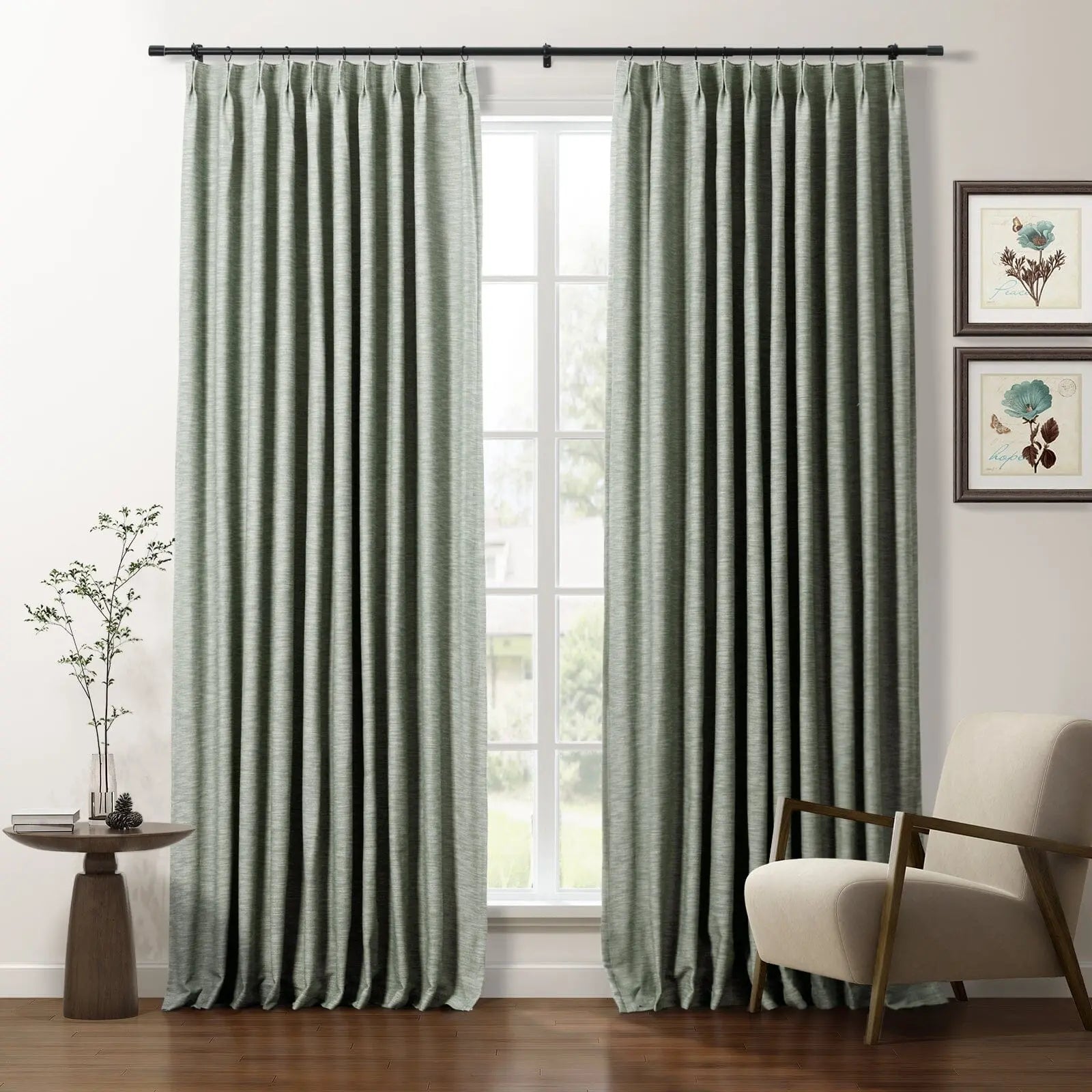 Cloe cotton blend pleated drapery for stylish insulated room design