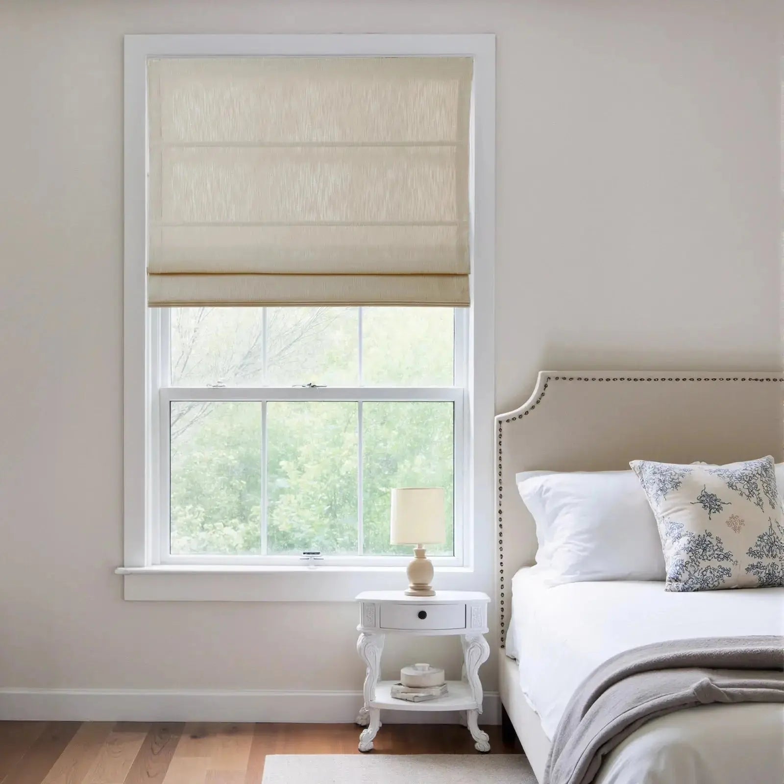 Cloe Cotton Blend Cordless Roman Shade -TWOPAGES